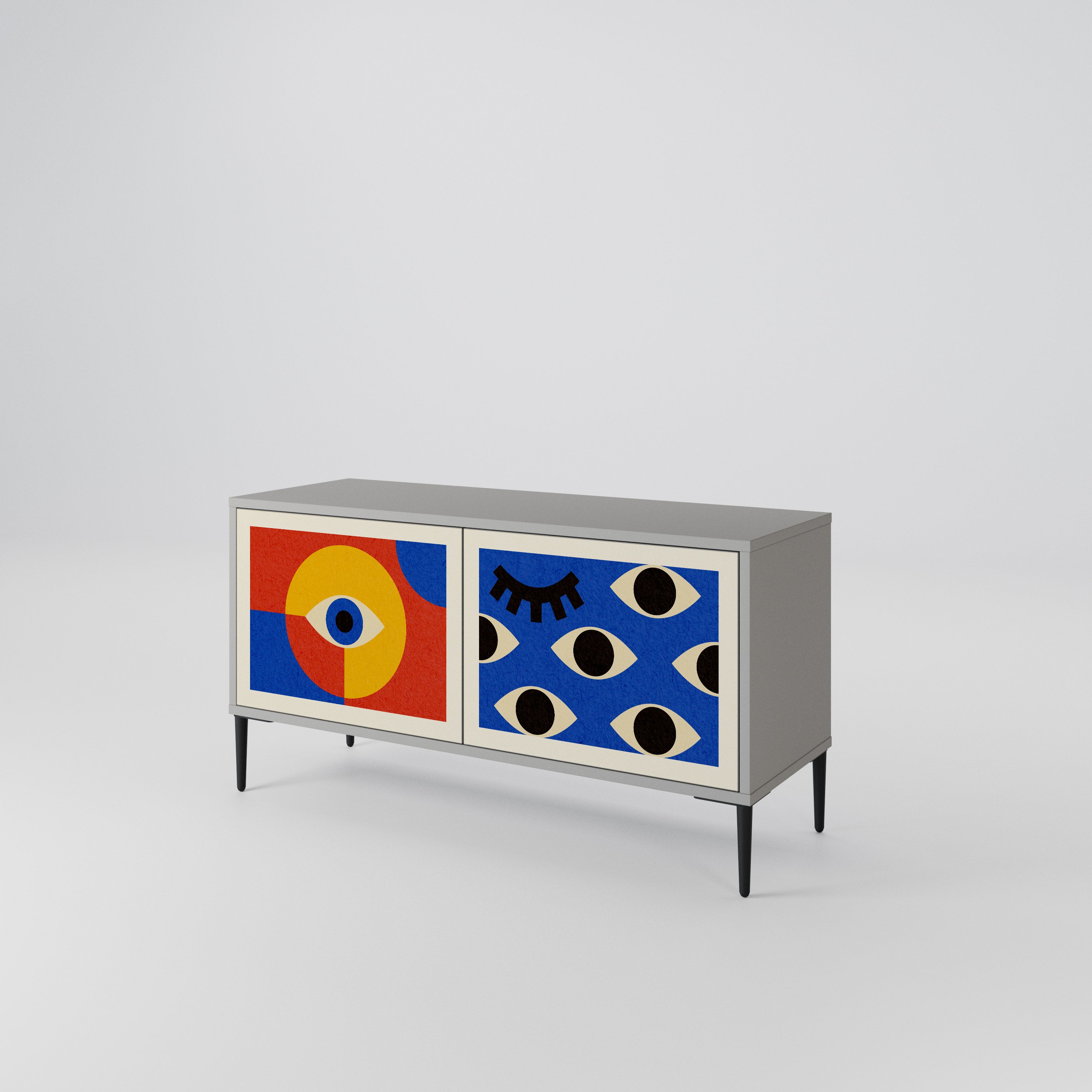 GEOMETRIC EYES Kompaktowa szafka RTV 2-drzwiowa