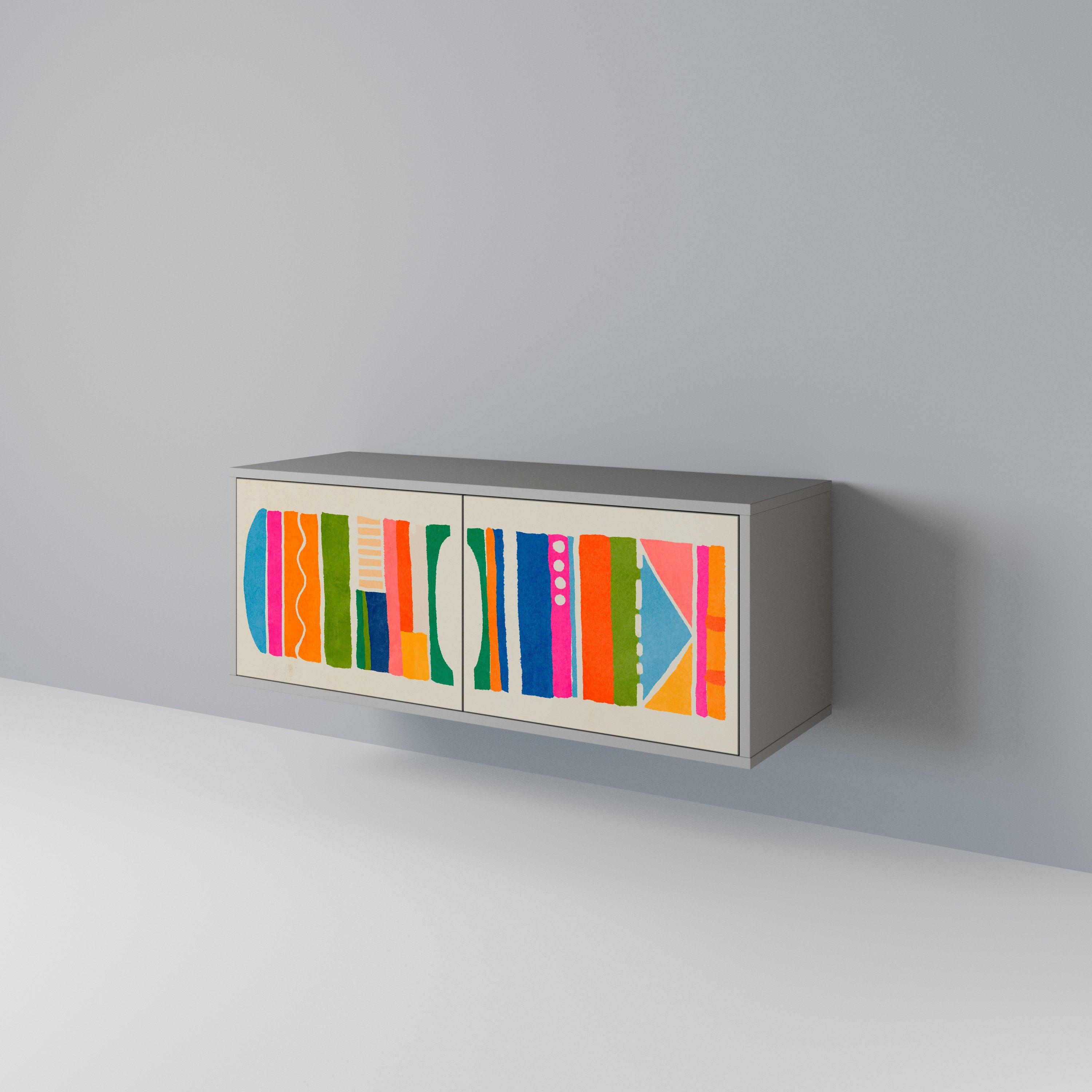 GEOMETRIC SHINE Kompaktowa szafka RTV 2-drzwiowa