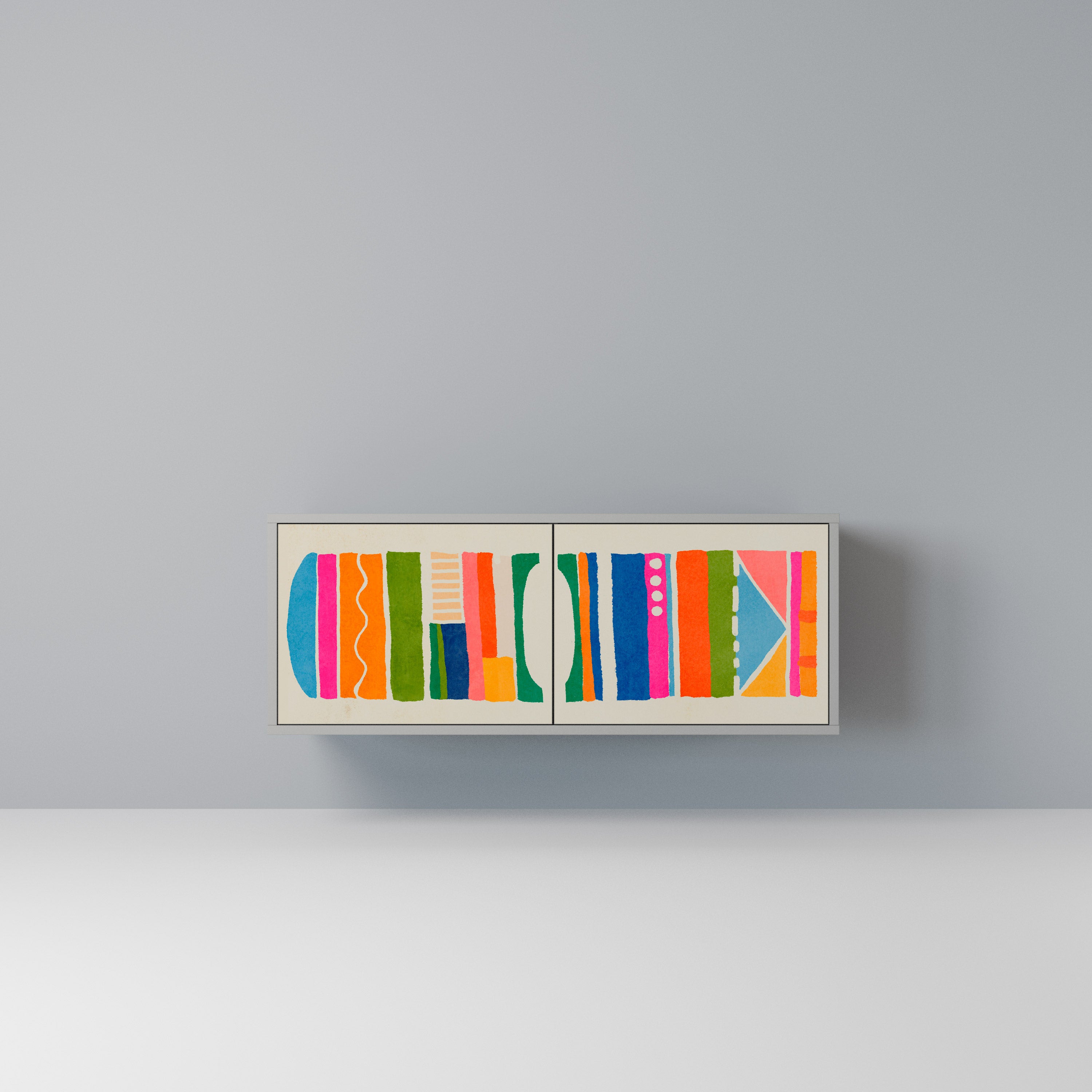 GEOMETRIC SHINE Kompaktowa szafka RTV 2-drzwiowa