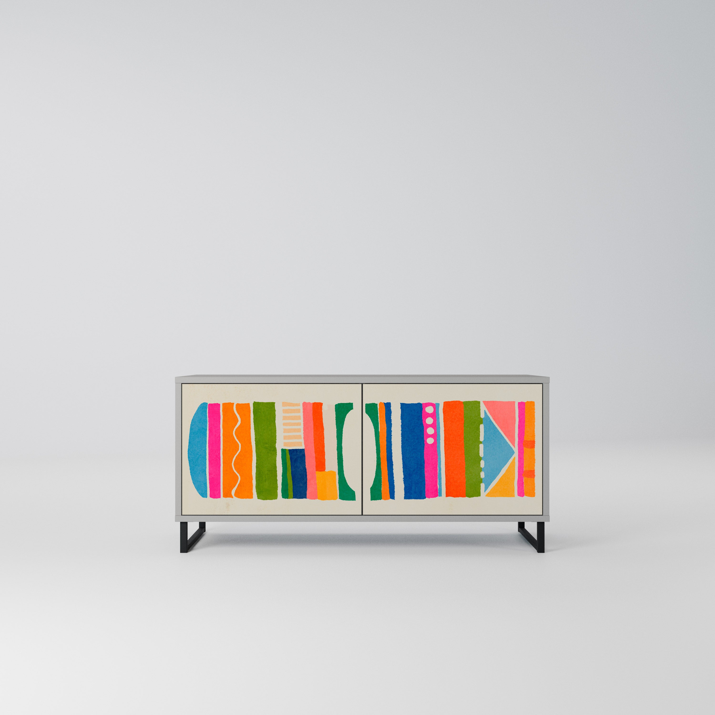 GEOMETRIC SHINE Kompaktowa szafka RTV 2-drzwiowa