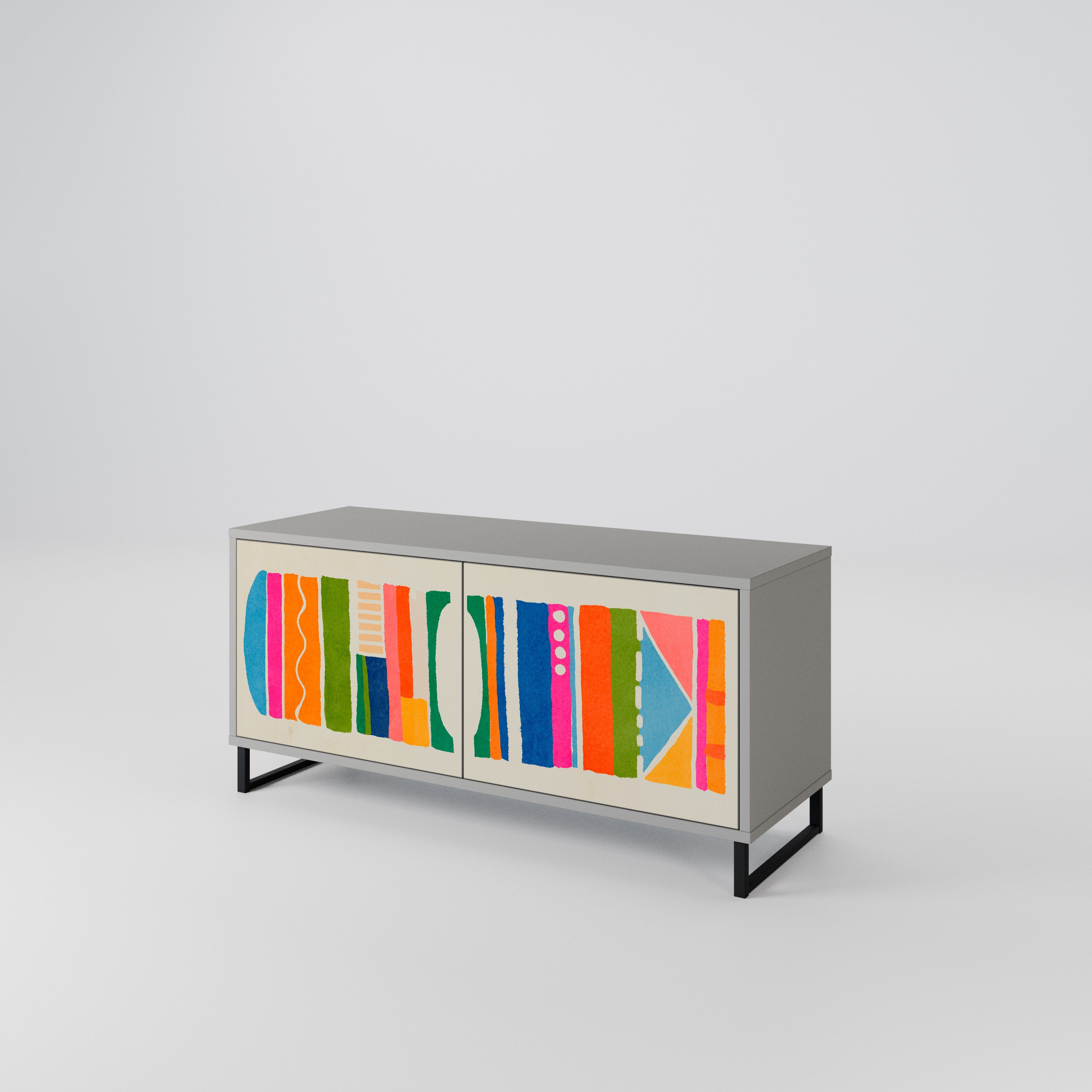 GEOMETRIC SHINE Kompaktowa szafka RTV 2-drzwiowa