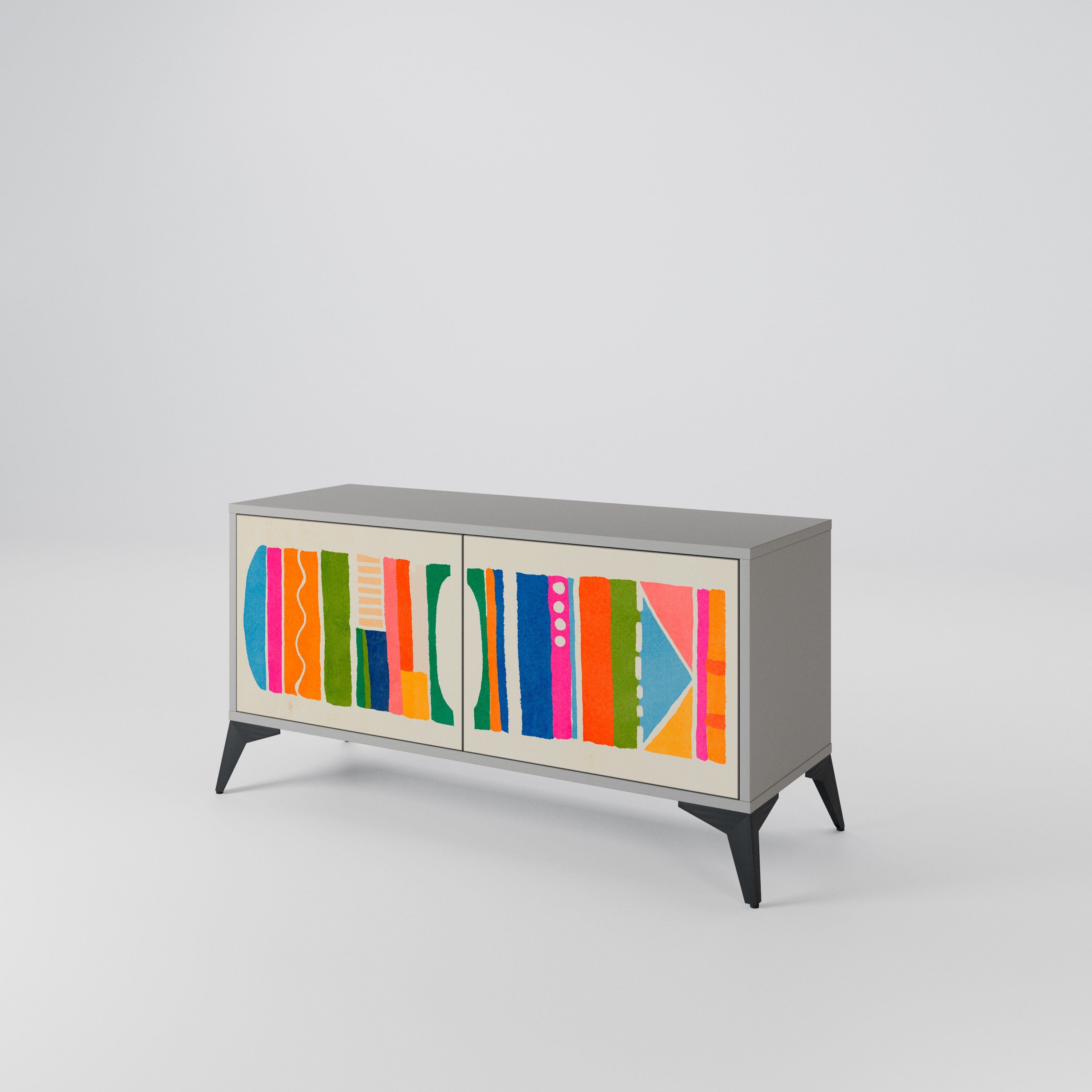 GEOMETRIC SHINE Kompaktowa szafka RTV 2-drzwiowa