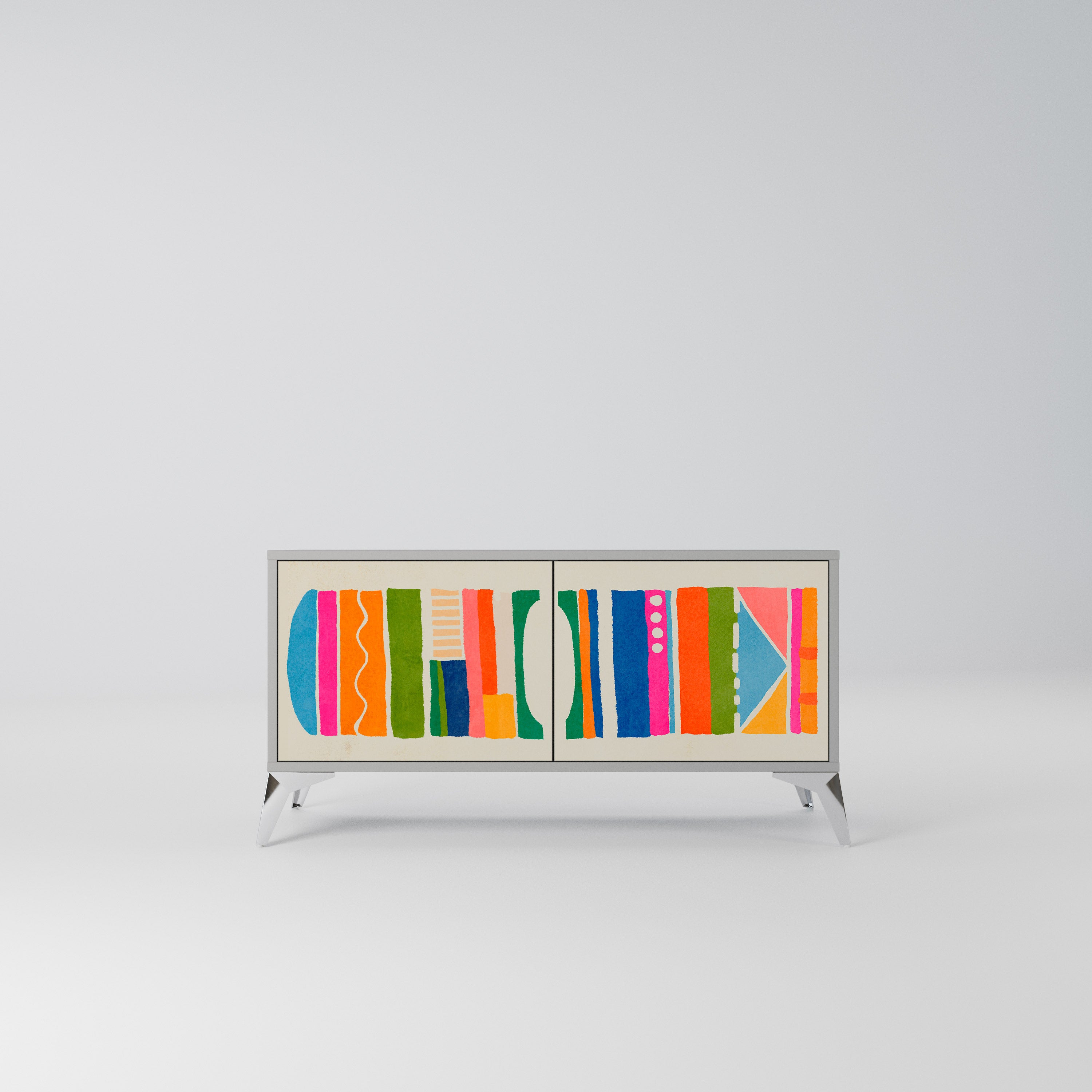 GEOMETRIC SHINE Kompaktowa szafka RTV 2-drzwiowa