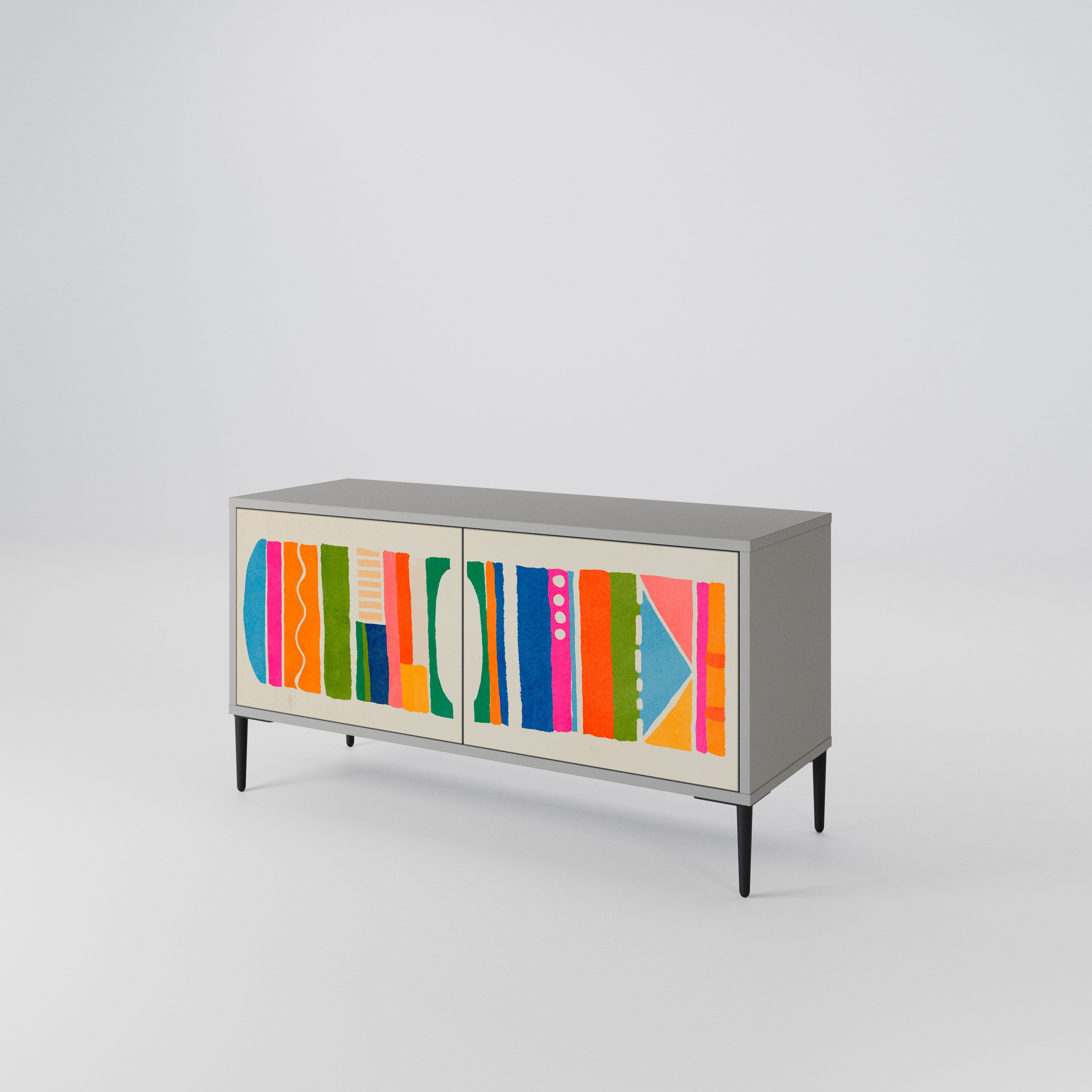 GEOMETRIC SHINE Kompaktowa szafka RTV 2-drzwiowa