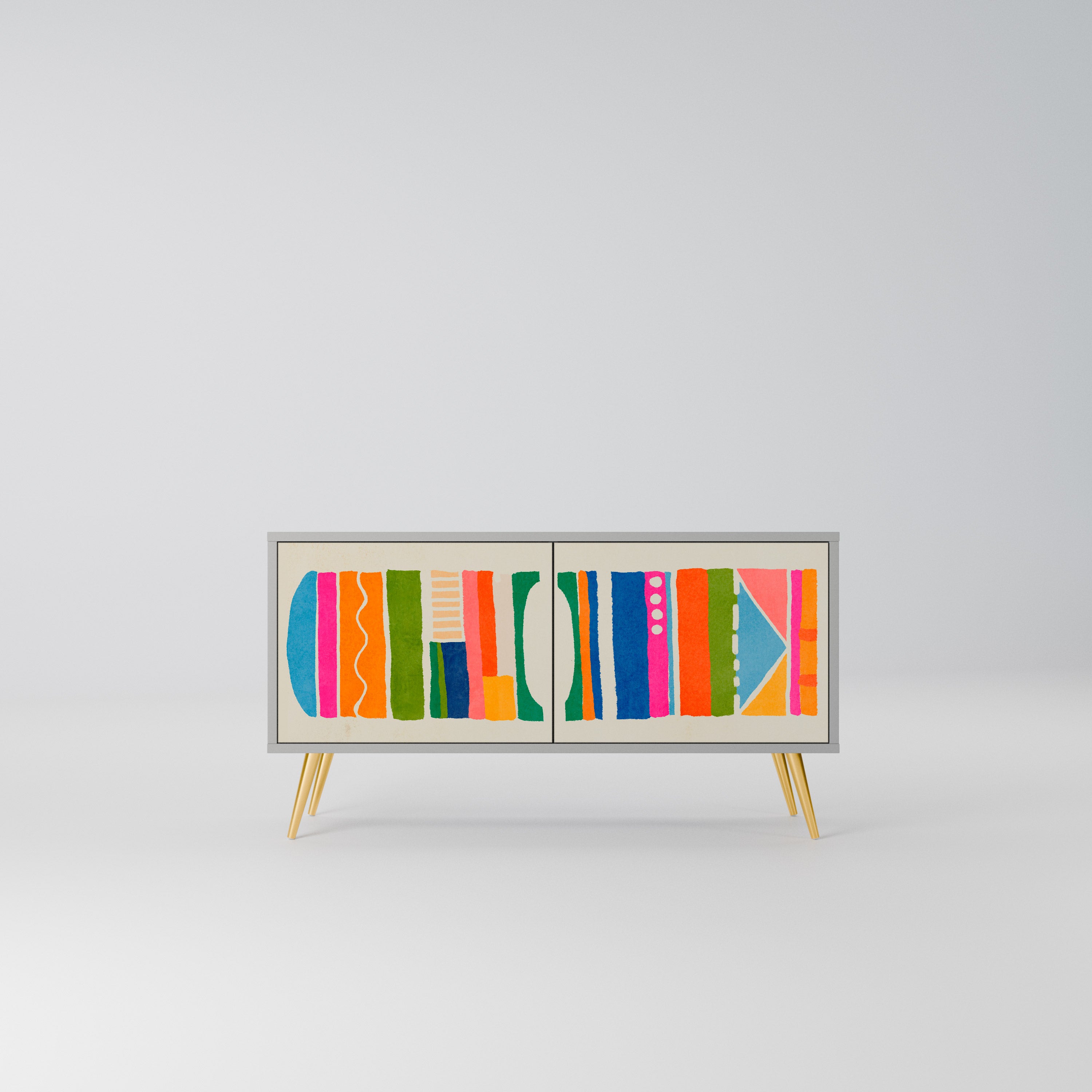 GEOMETRIC SHINE Kompaktowa szafka RTV 2-drzwiowa