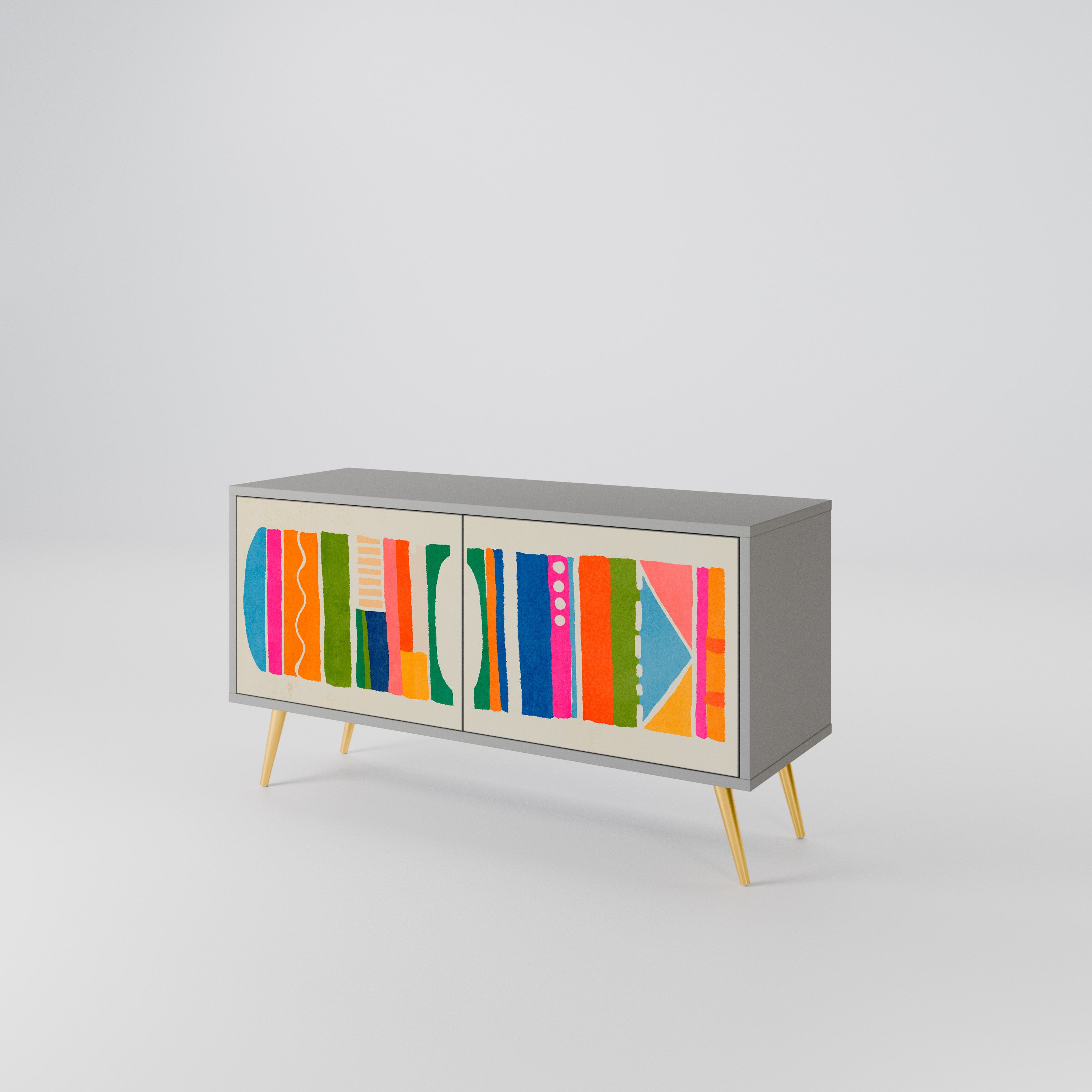GEOMETRIC SHINE Kompaktowa szafka RTV 2-drzwiowa