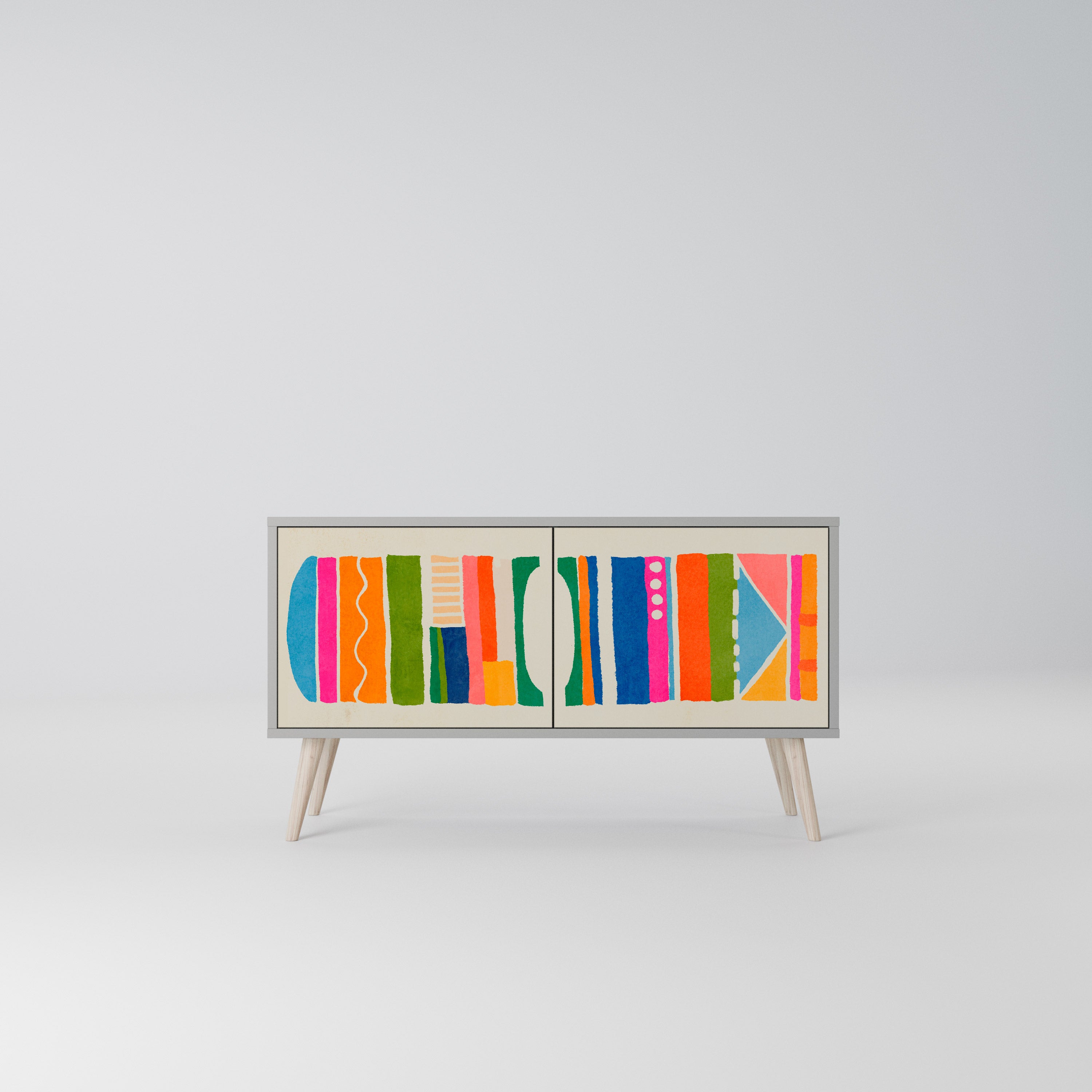 GEOMETRIC SHINE Kompaktowa szafka RTV 2-drzwiowa