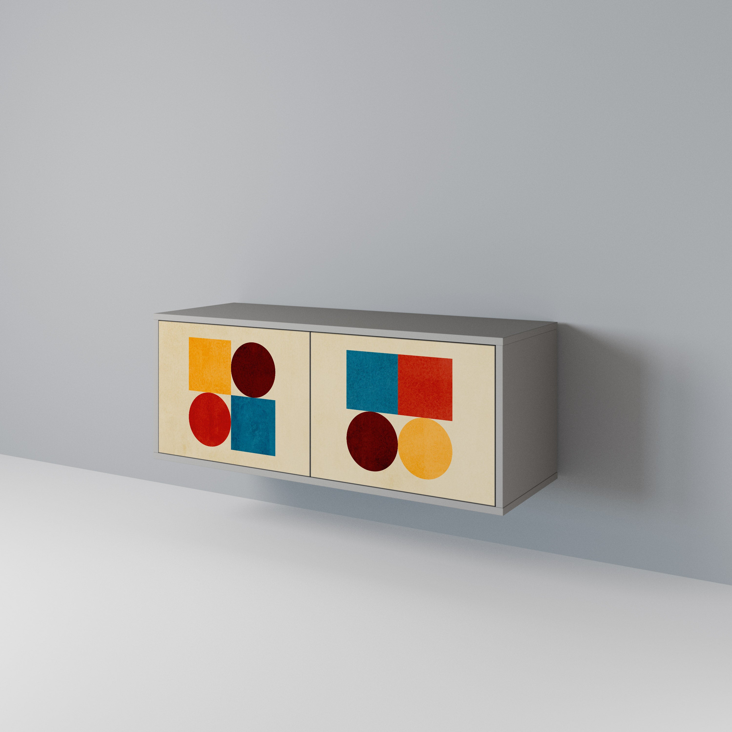 GEOMETRIC PUZZLE Kompaktowa szafka RTV 2-drzwiowa