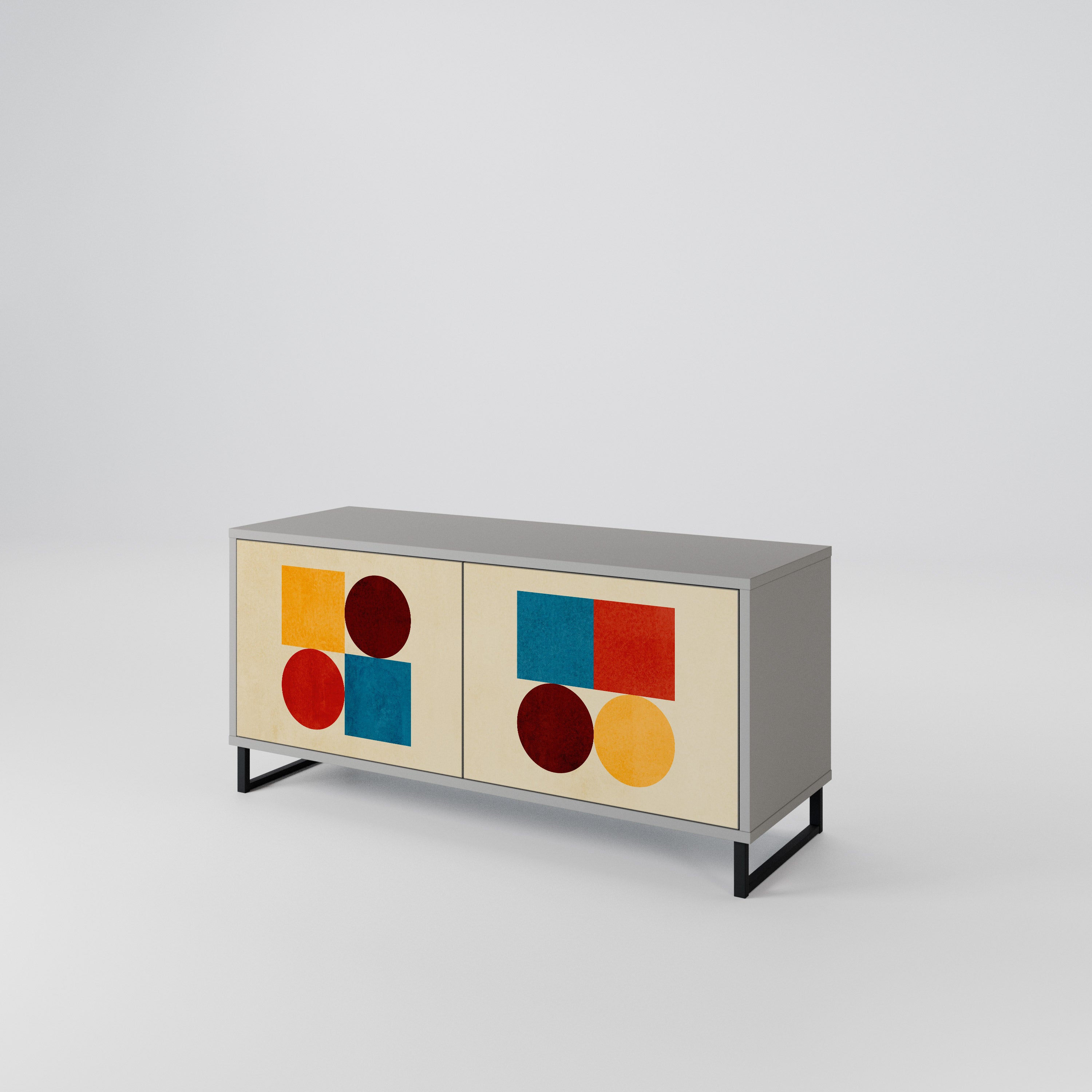 GEOMETRIC PUZZLE Kompaktowa szafka RTV 2-drzwiowa