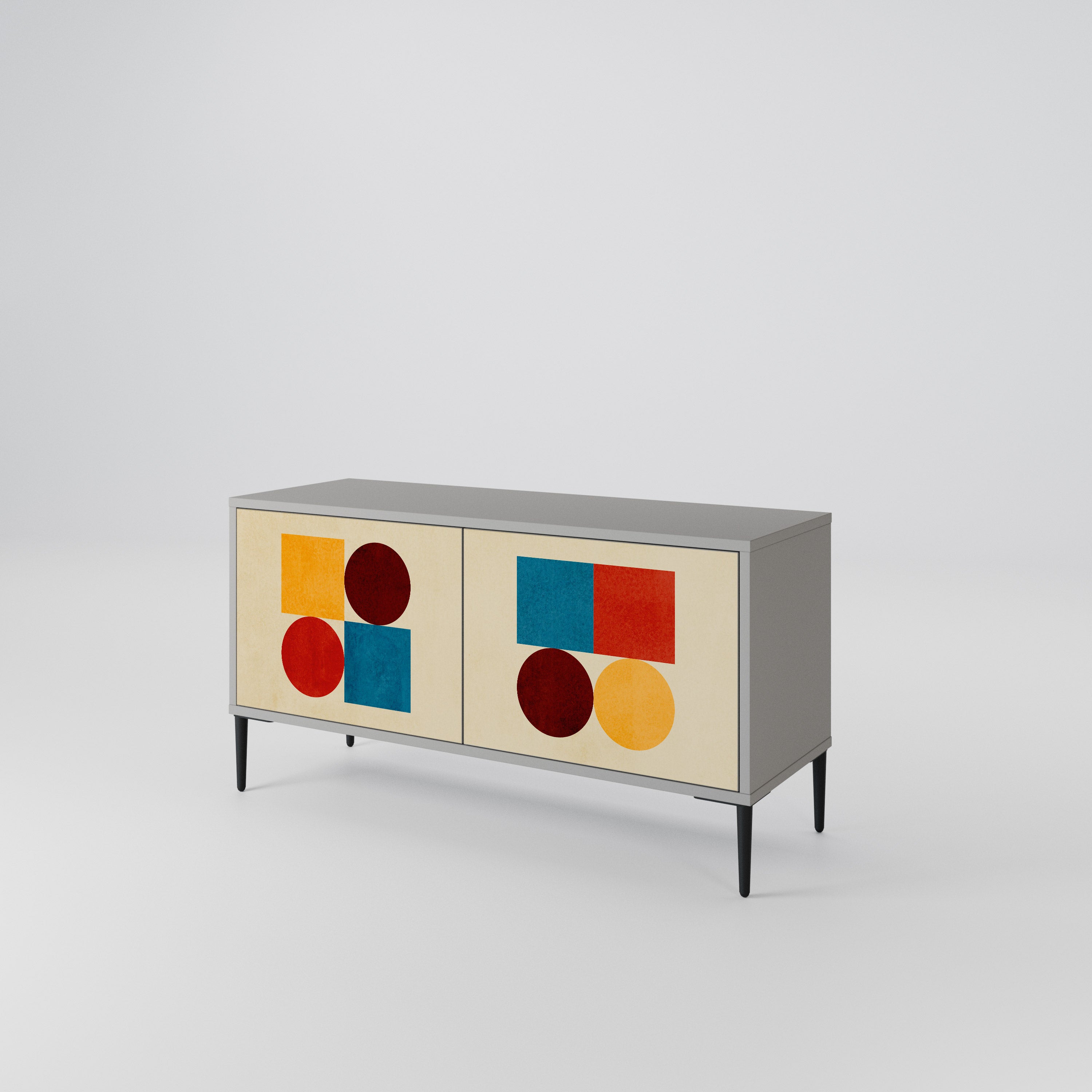 GEOMETRIC PUZZLE Kompaktowa szafka RTV 2-drzwiowa