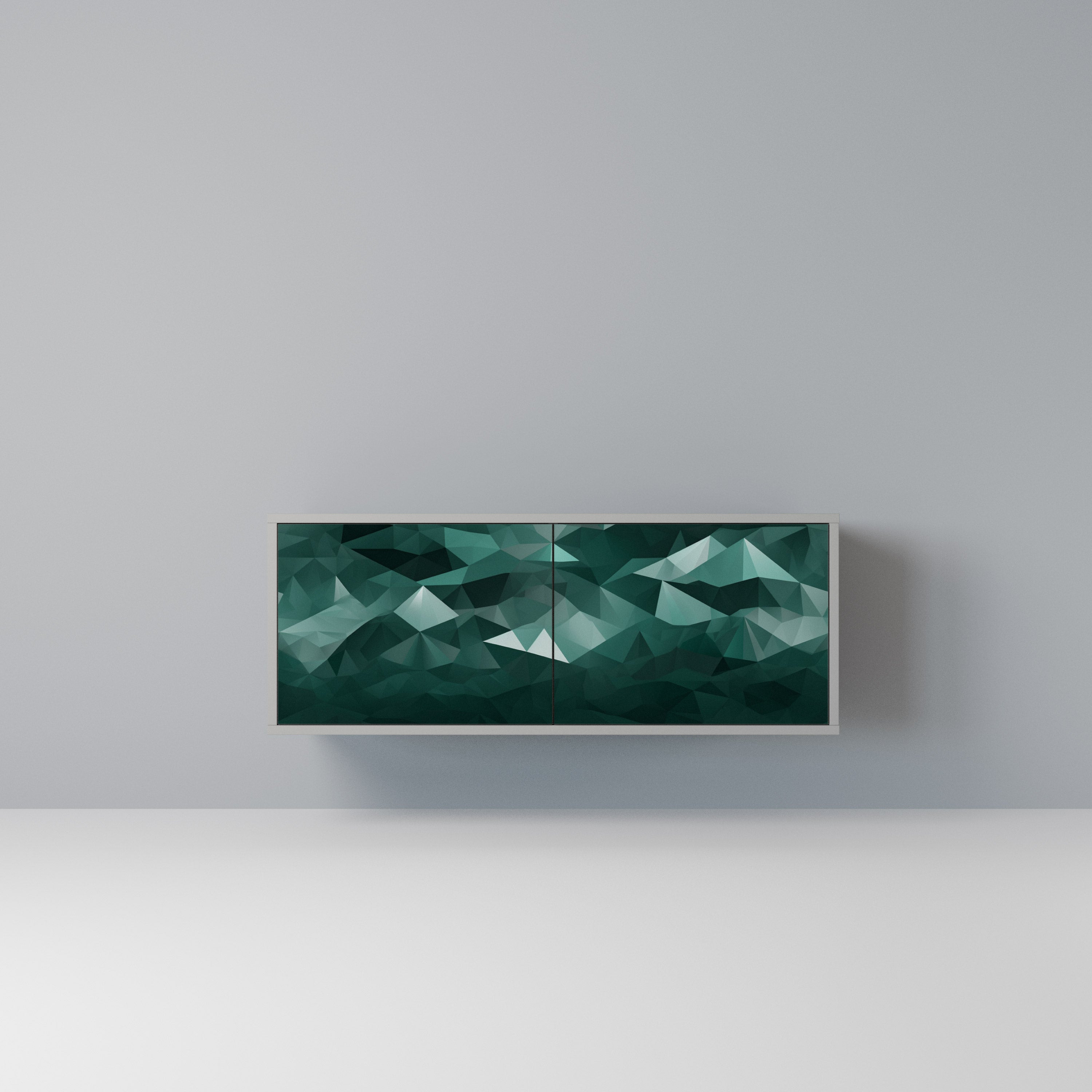 POLYGONAL FLOATING Kompaktowa szafka RTV 2-drzwiowa