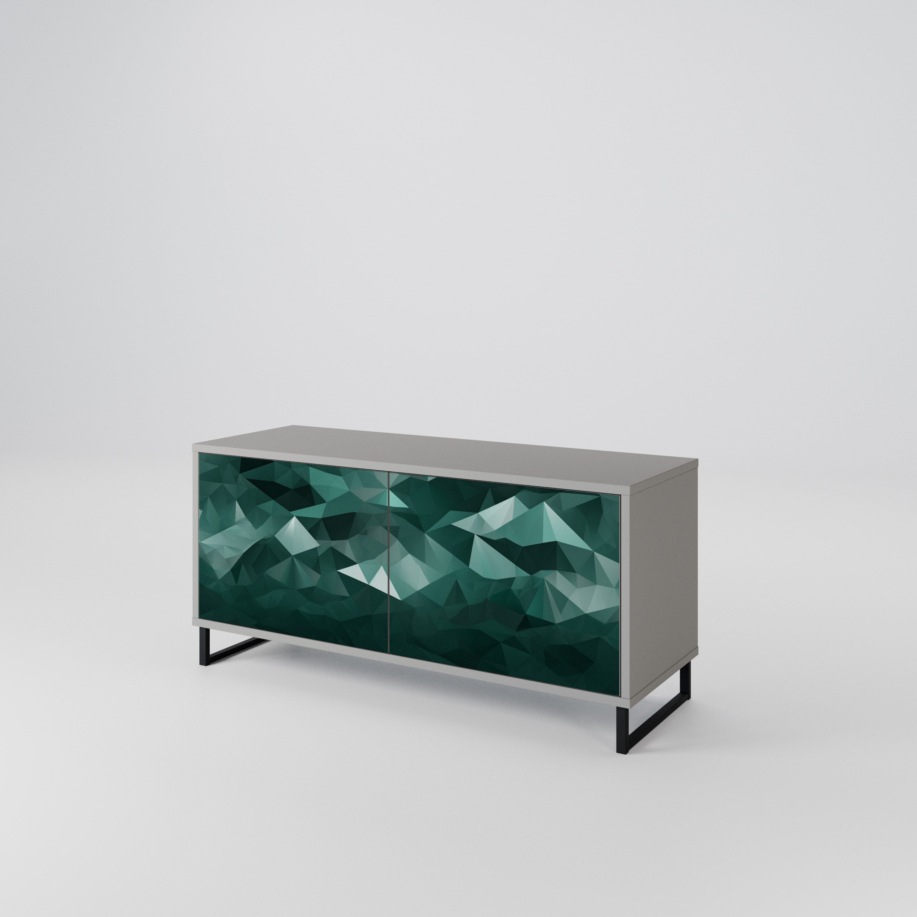 POLYGONAL FLOATING Kompaktowa szafka RTV 2-drzwiowa