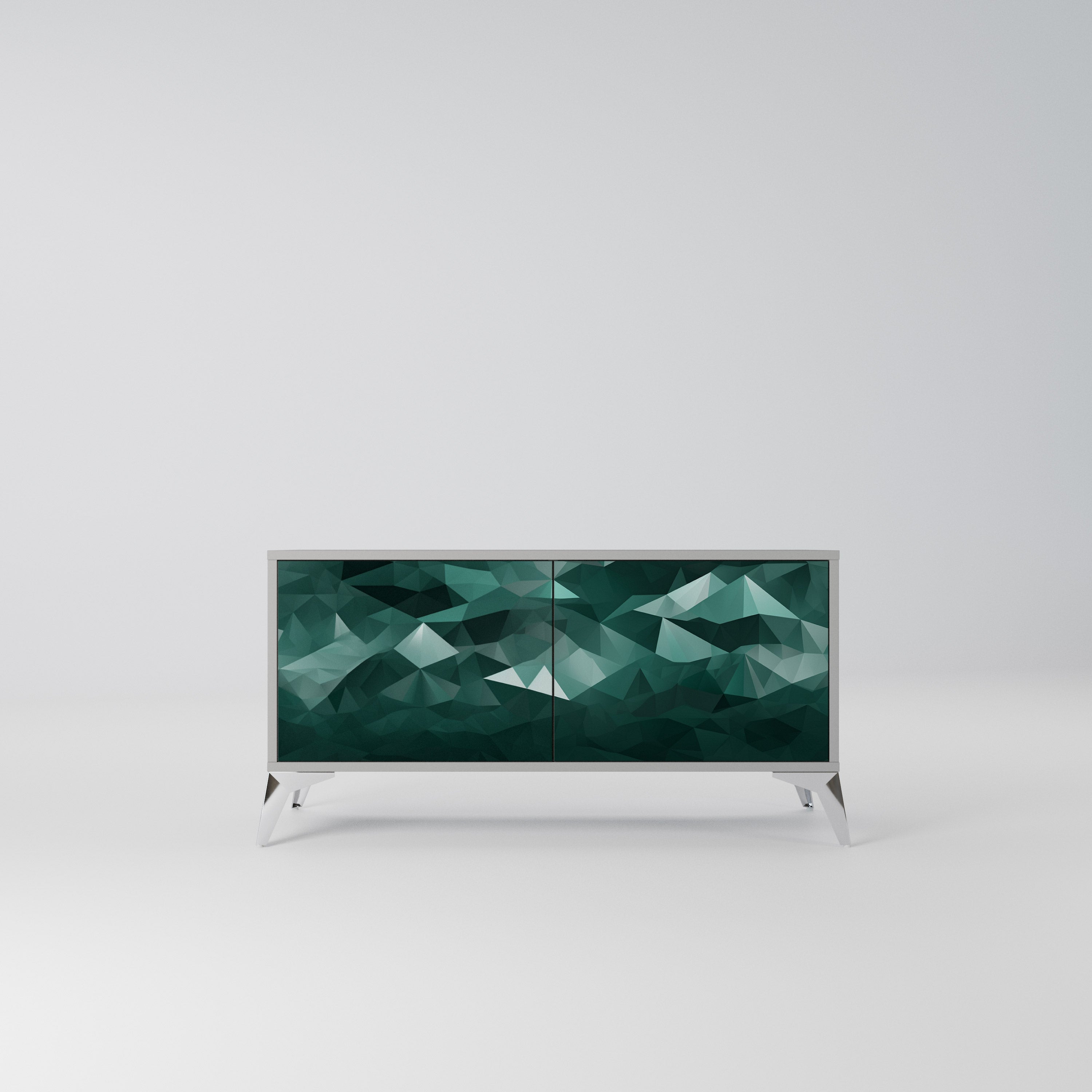 POLYGONAL FLOATING Kompaktowa szafka RTV 2-drzwiowa