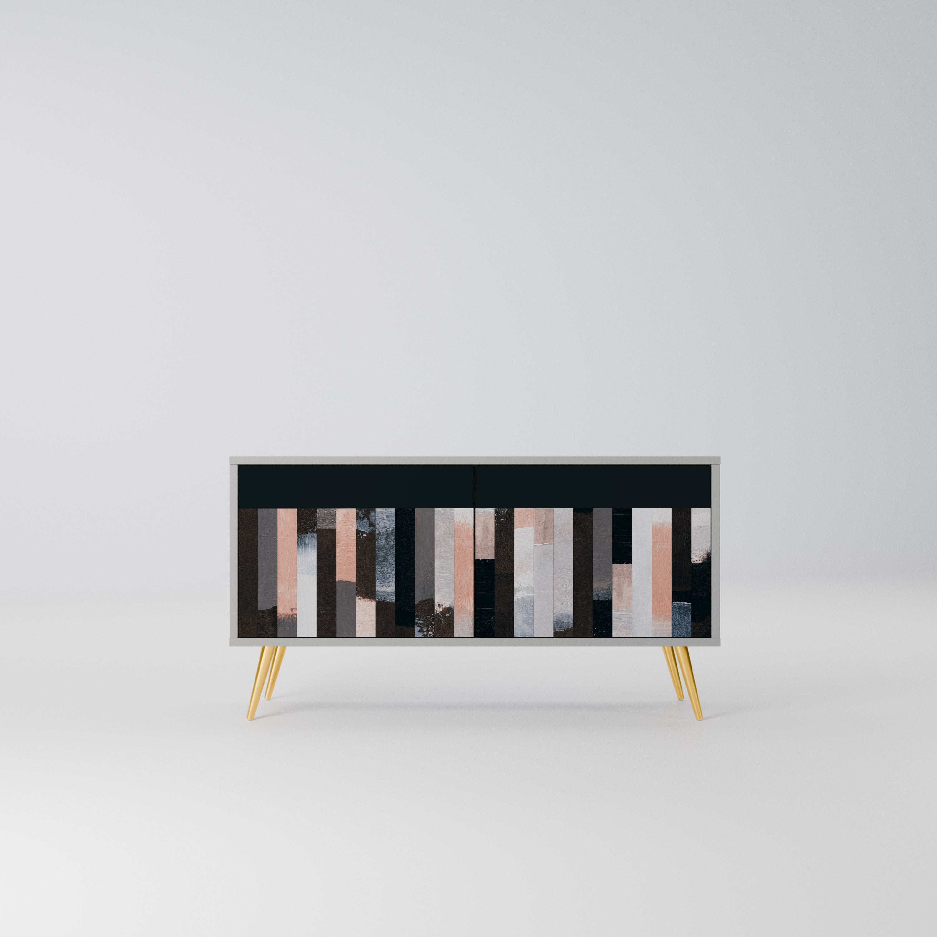 COLLAGE OF RECTANGLES Kompaktowa szafka RTV 2-drzwiowa
