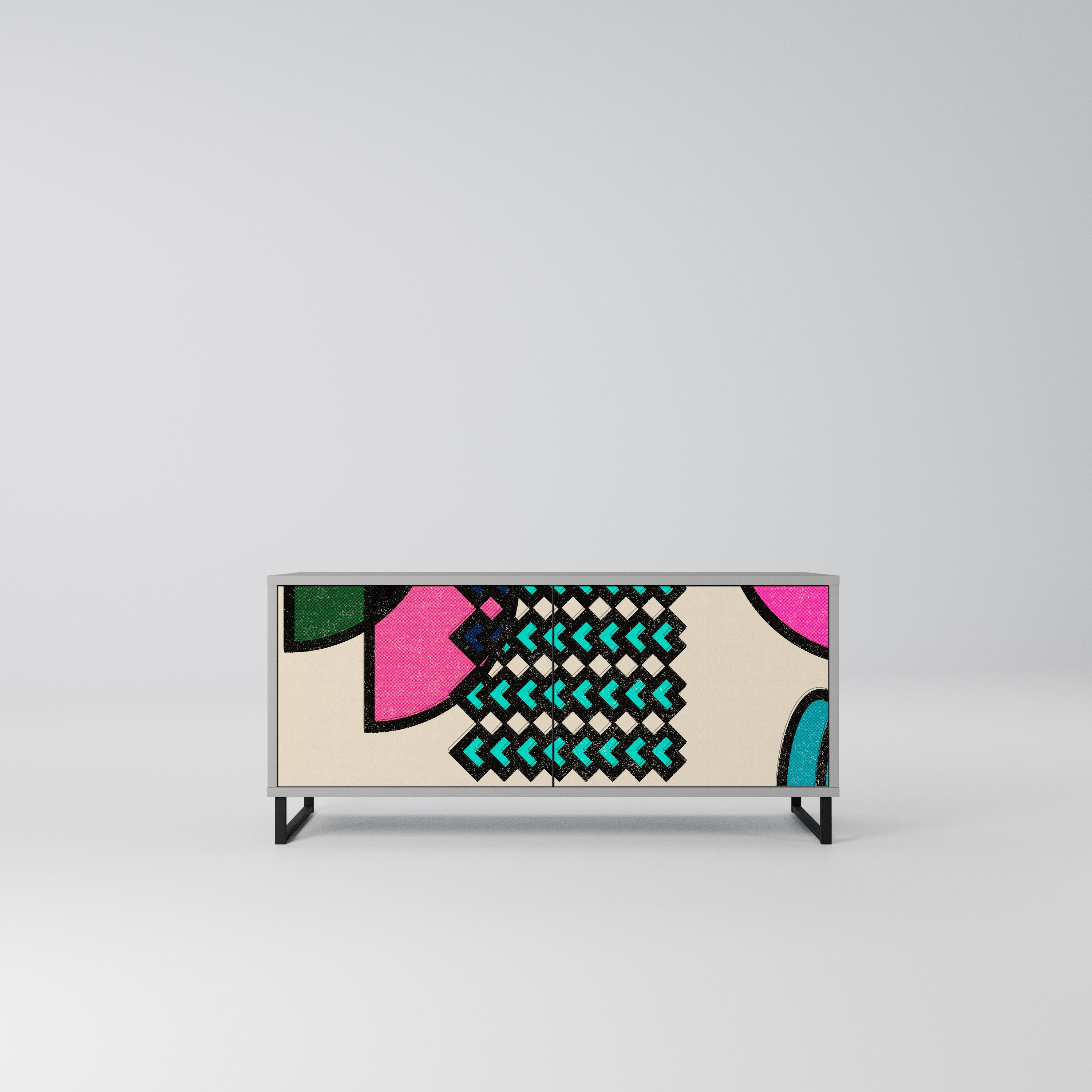 GEOMETRIC RHAPSODY Kompaktowa szafka RTV 2-drzwiowa