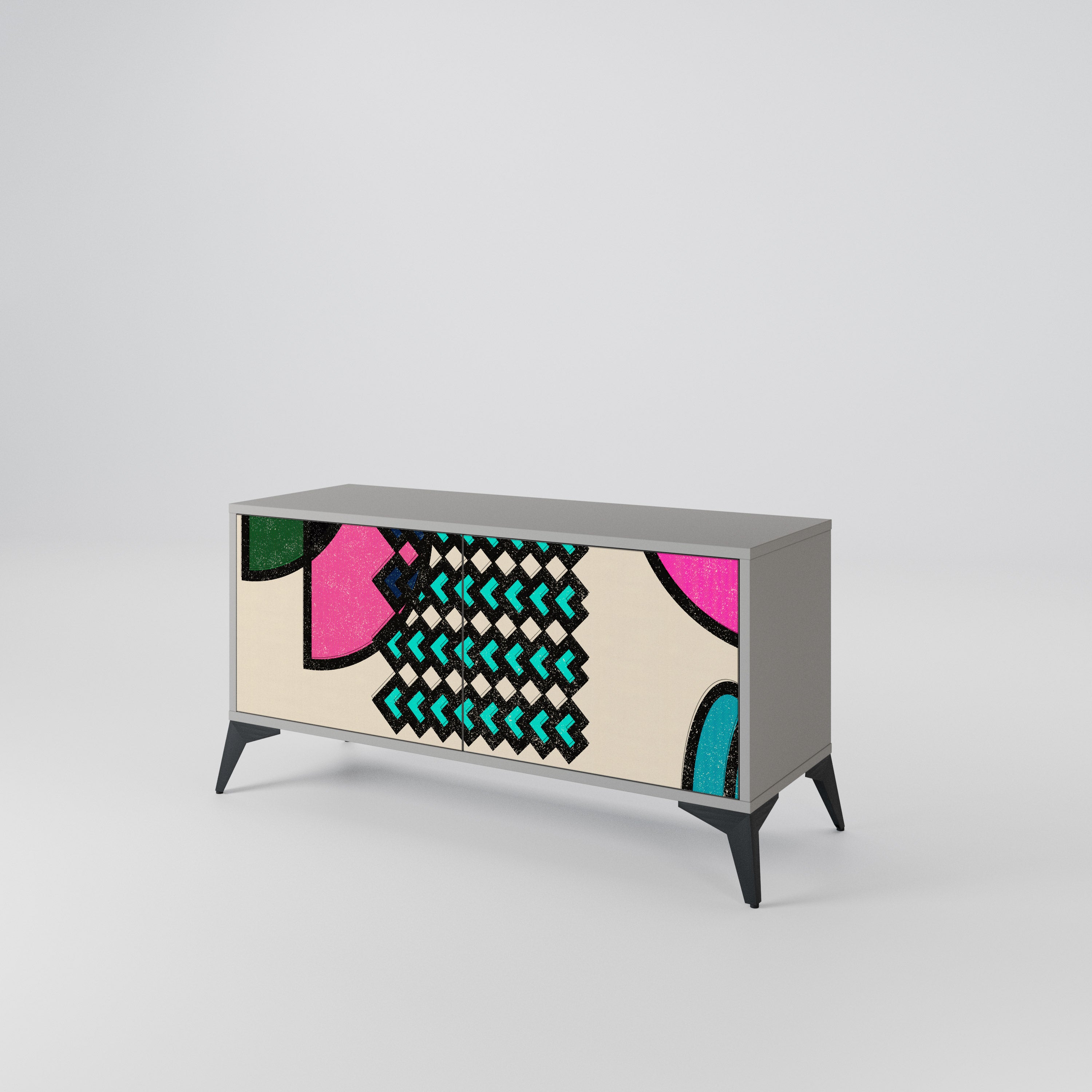 GEOMETRIC RHAPSODY Kompaktowa szafka RTV 2-drzwiowa