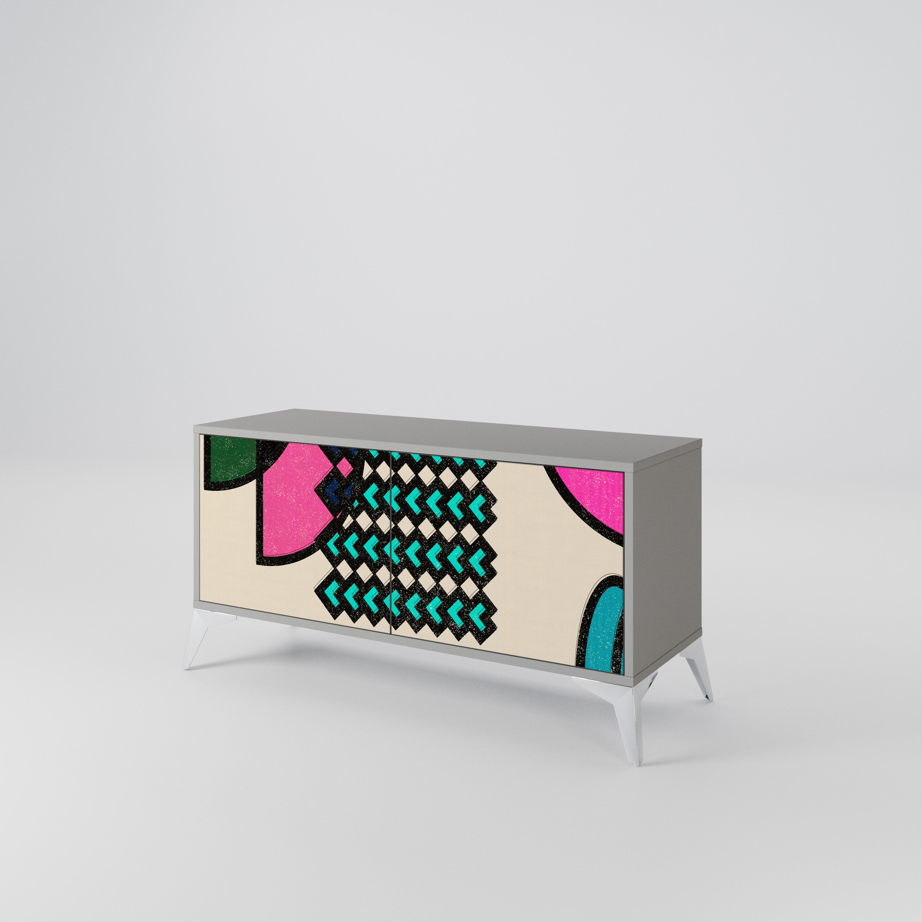 GEOMETRIC RHAPSODY Kompaktowa szafka RTV 2-drzwiowa