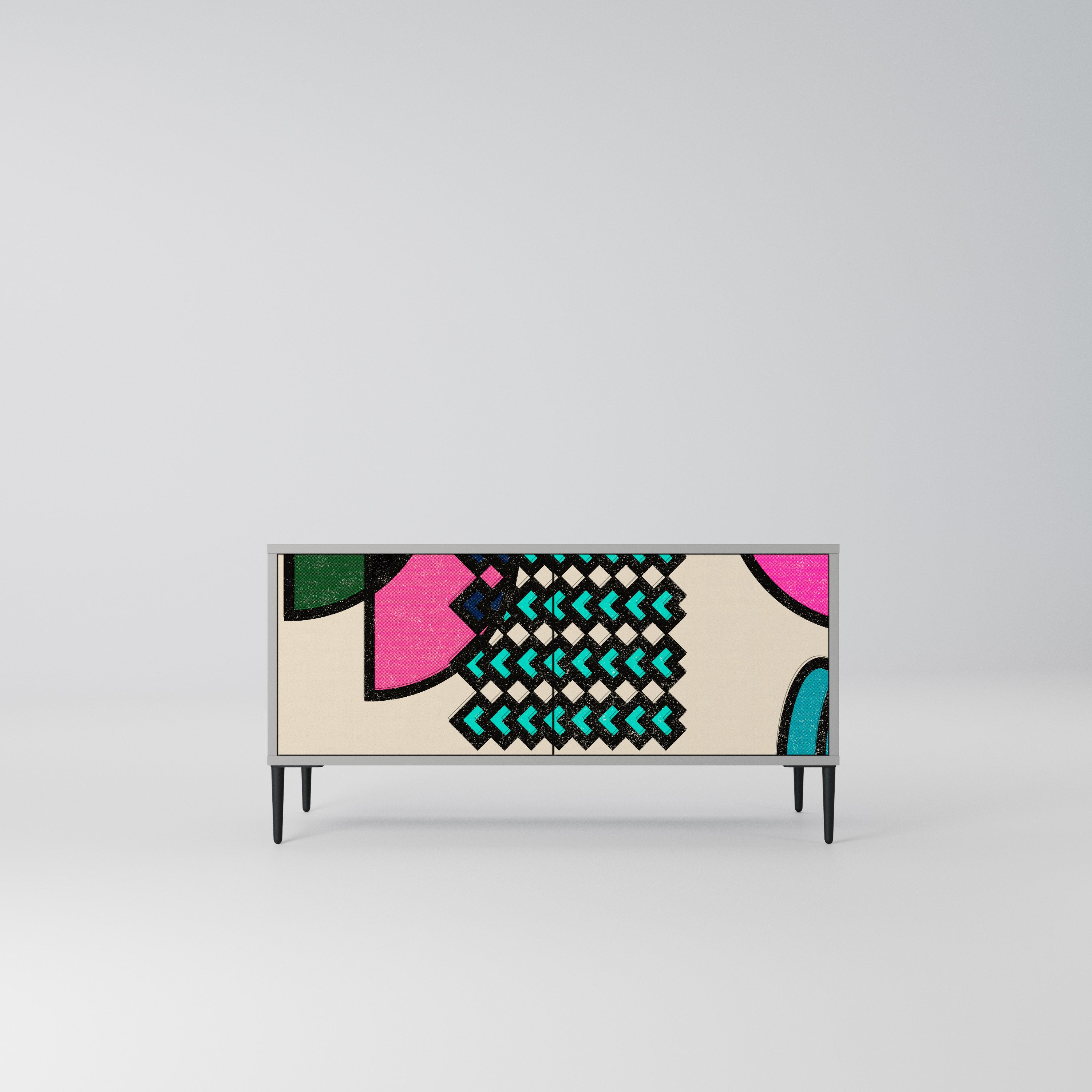 GEOMETRIC RHAPSODY Kompaktowa szafka RTV 2-drzwiowa