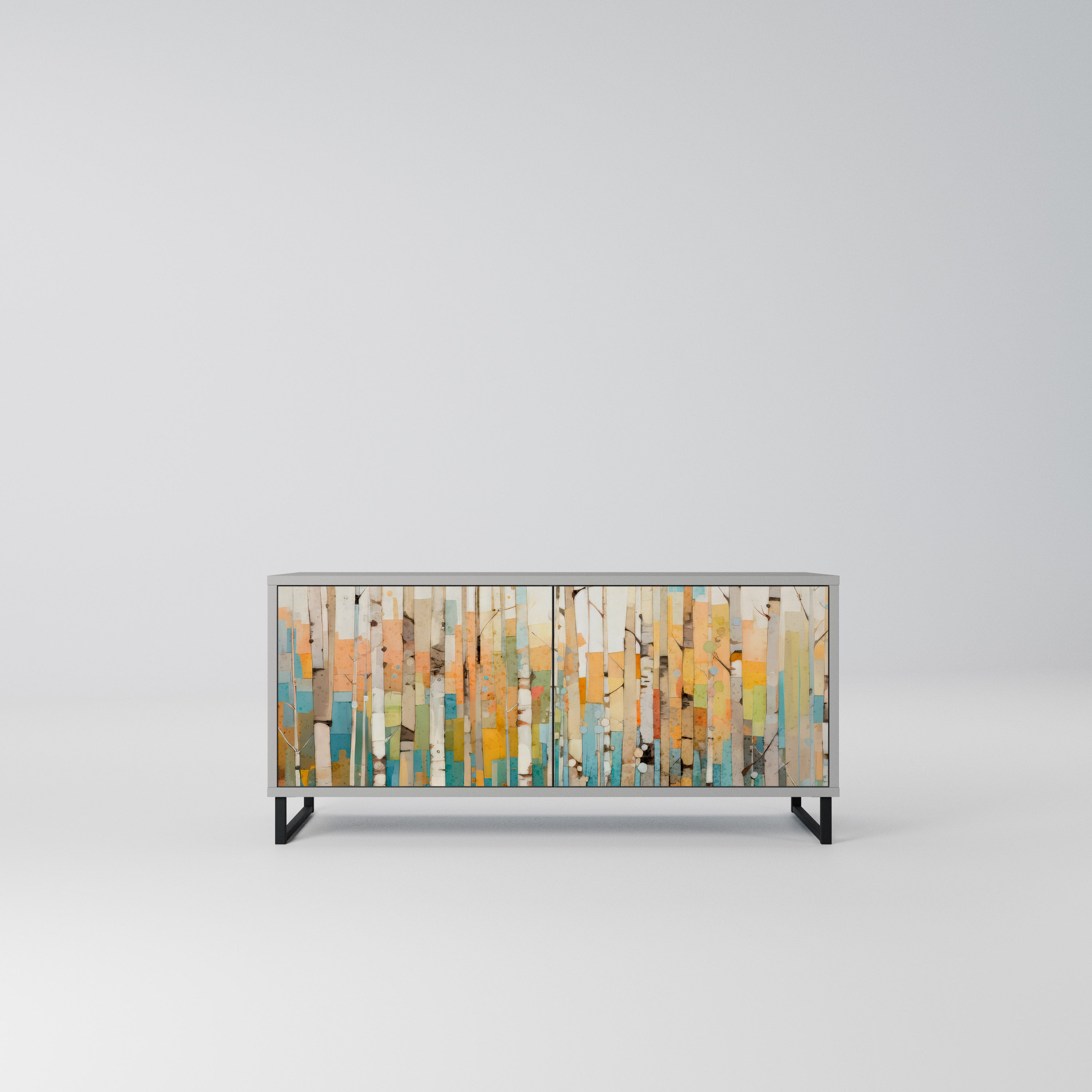 BIRCH KALEIDOSCOPE Kompaktowa szafka RTV 2-drzwiowa