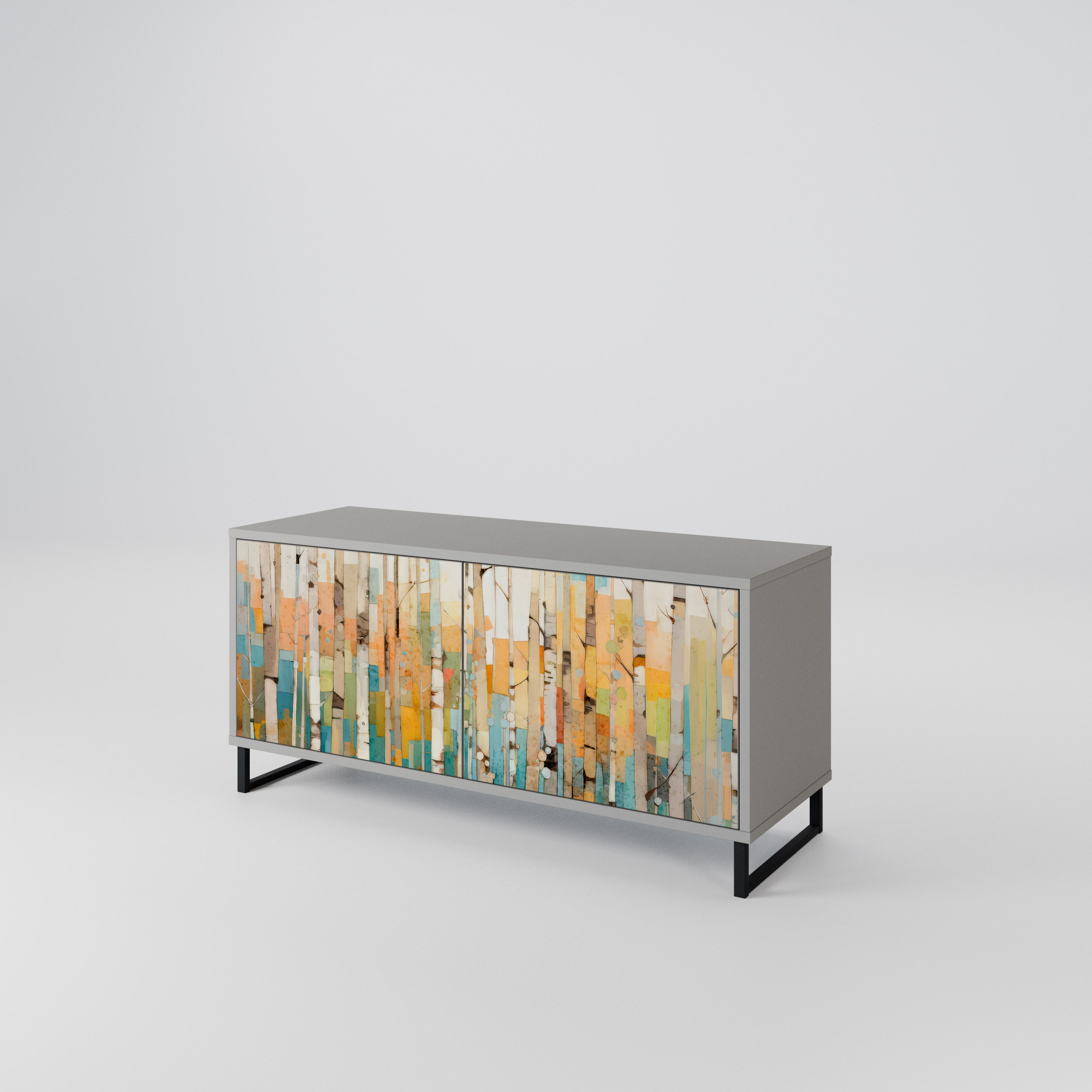 BIRCH KALEIDOSCOPE Kompaktowa szafka RTV 2-drzwiowa