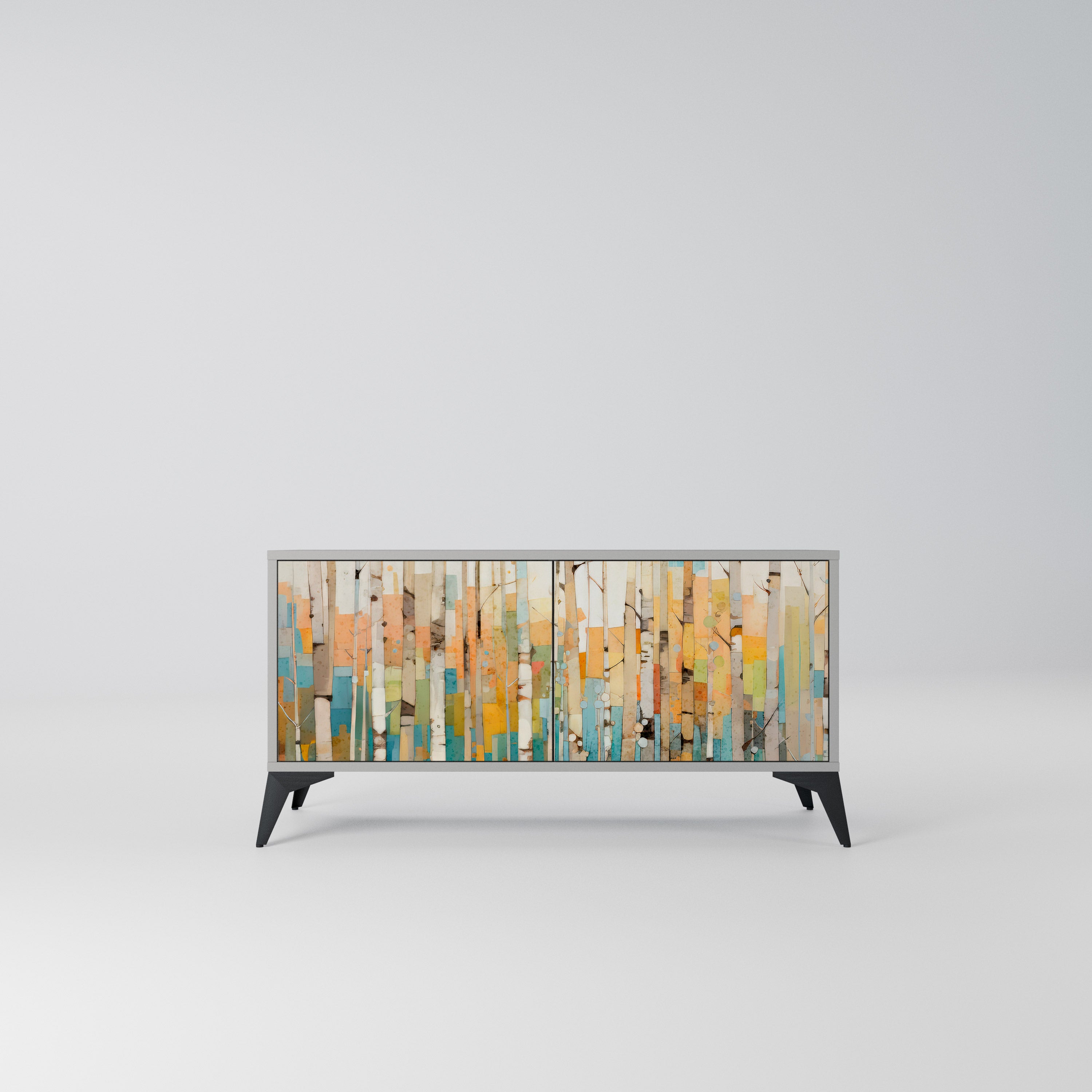 BIRCH KALEIDOSCOPE Kompaktowa szafka RTV 2-drzwiowa