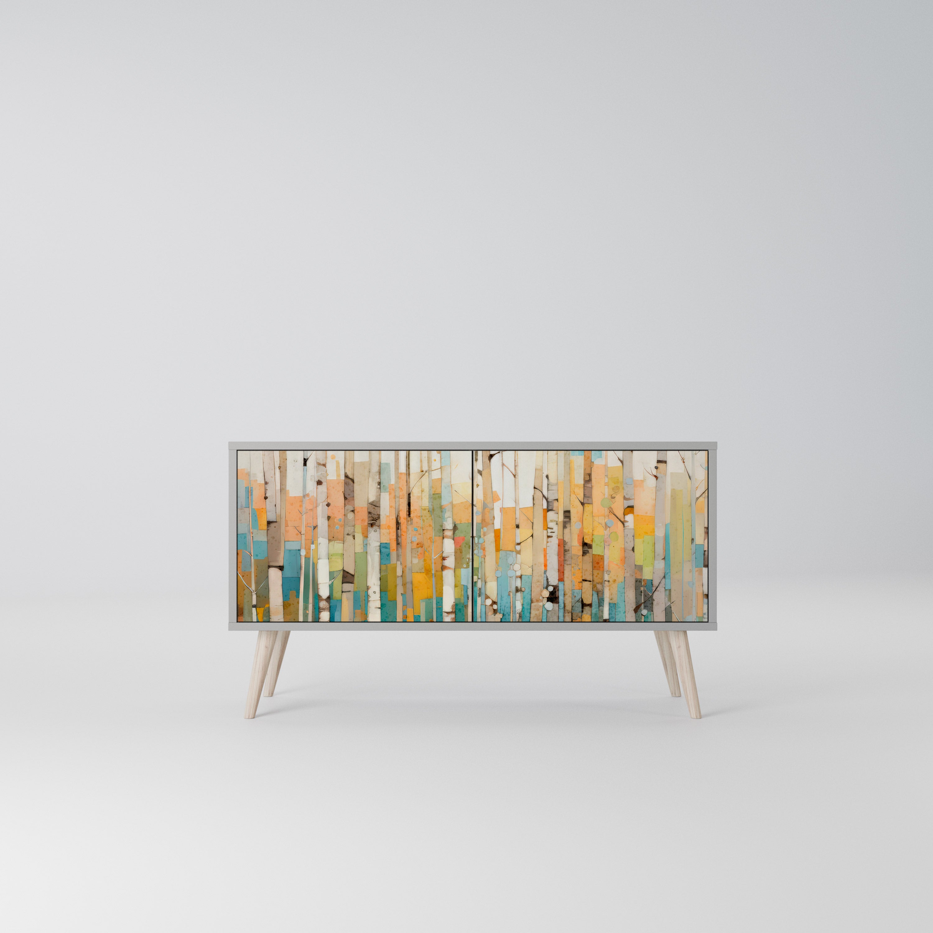 BIRCH KALEIDOSCOPE Kompaktowa szafka RTV 2-drzwiowa