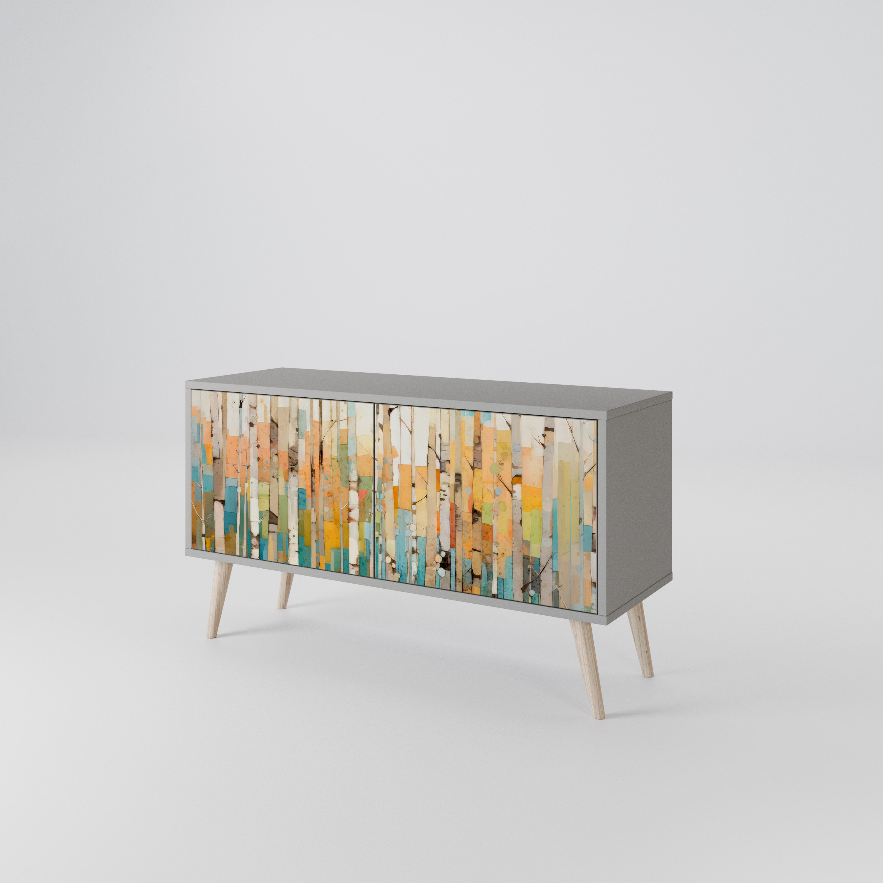 BIRCH KALEIDOSCOPE Kompaktowa szafka RTV 2-drzwiowa