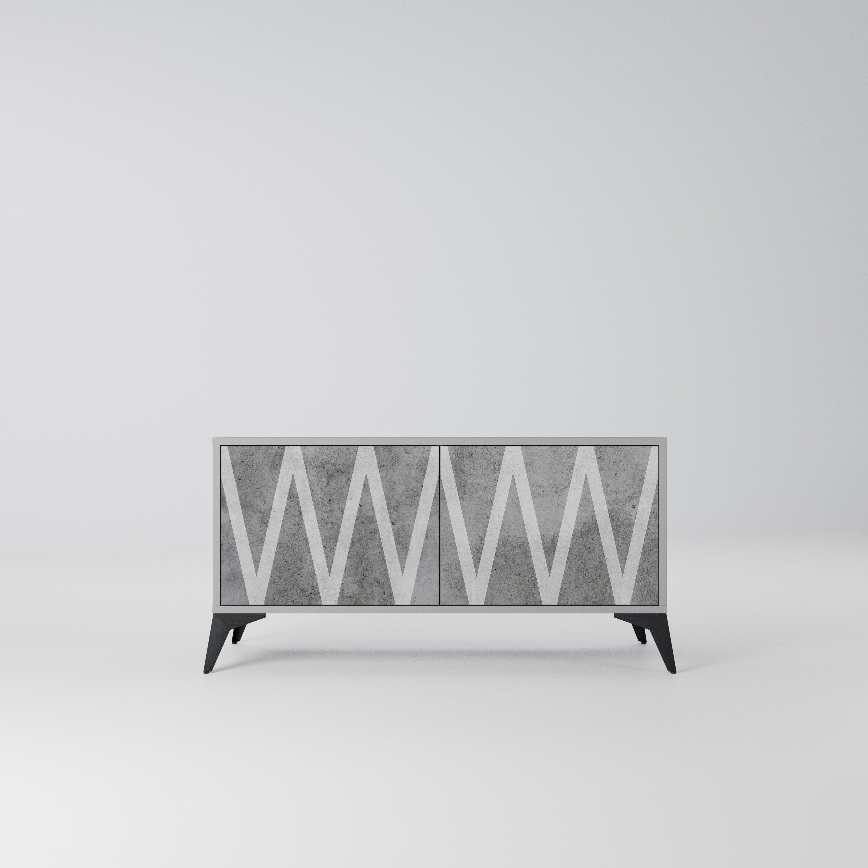 SOLID ZIG ZAG Kompaktowa szafka RTV 2-drzwiowa