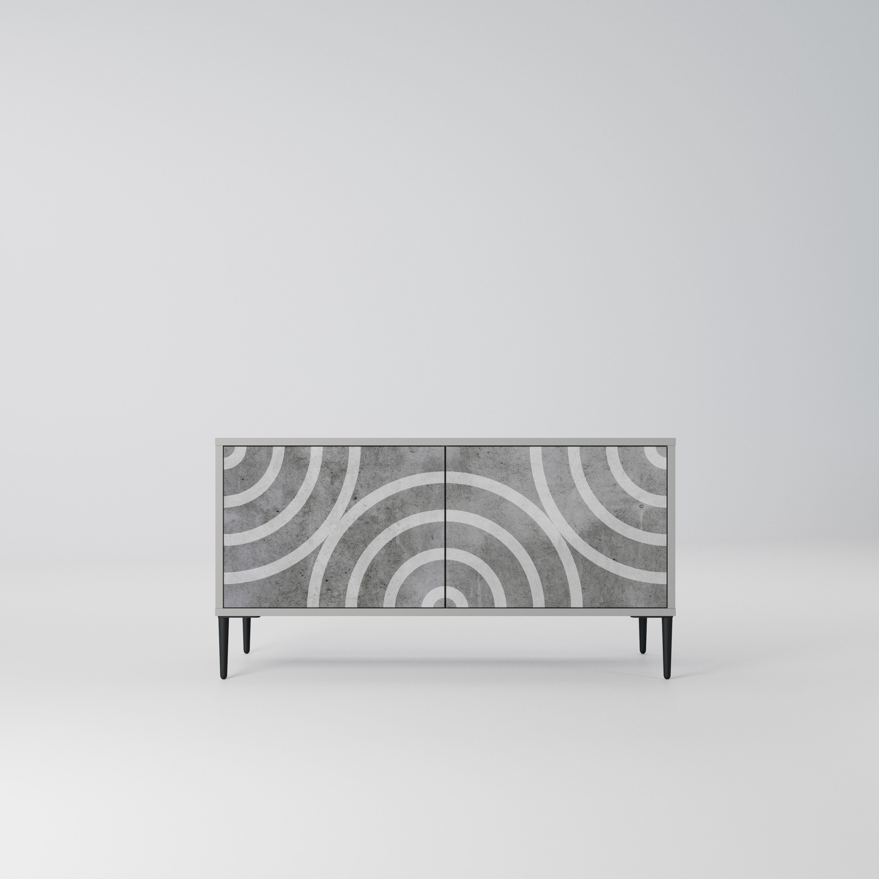 CIRCLE CONCRETE Kompaktowa szafka RTV 2-drzwiowa