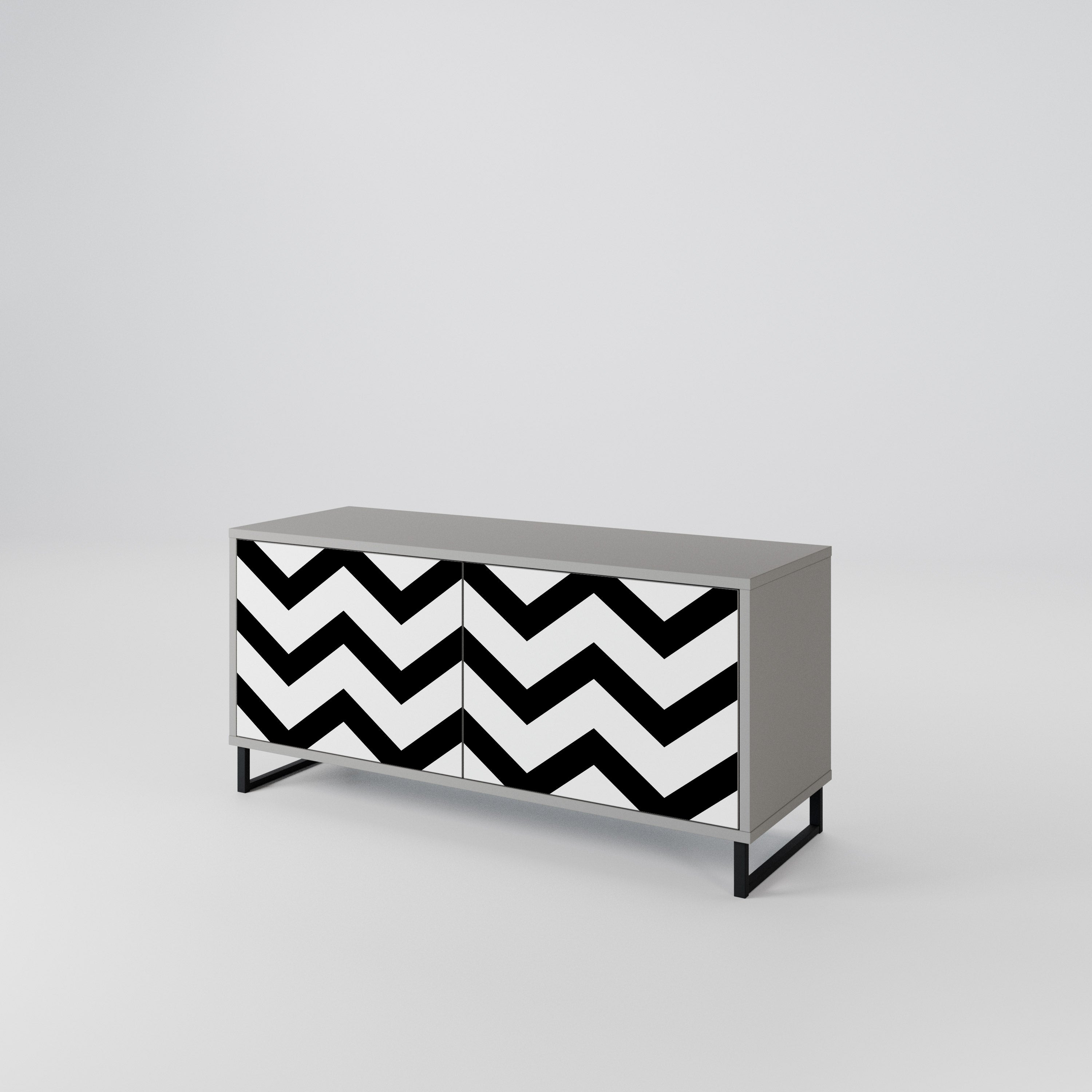 CLASSIC ZIG ZAG Kompaktowa szafka RTV 2-drzwiowa