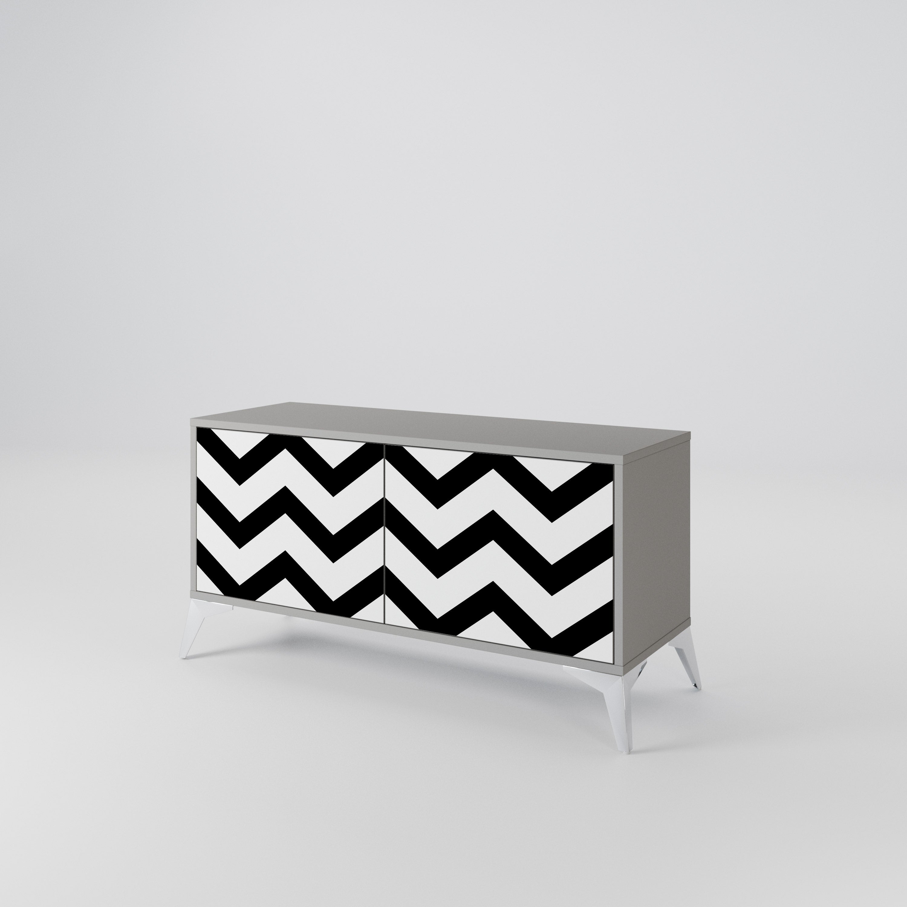 CLASSIC ZIG ZAG Kompaktowa szafka RTV 2-drzwiowa