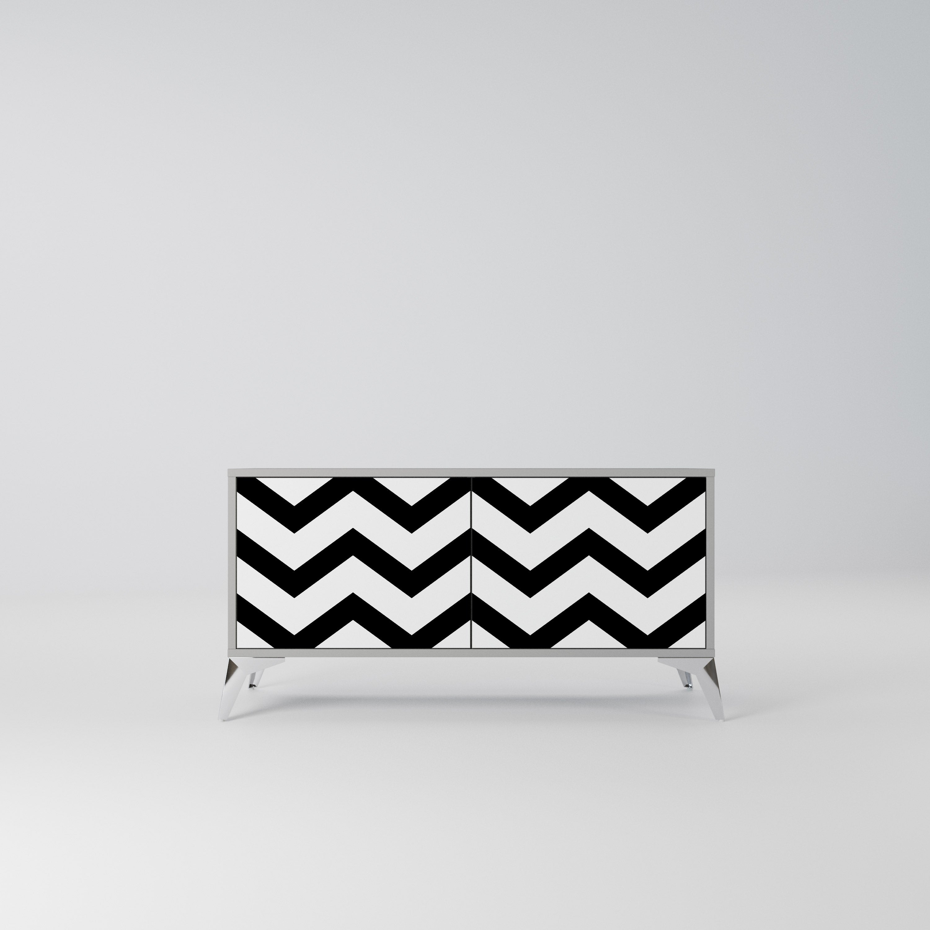 CLASSIC ZIG ZAG Kompaktowa szafka RTV 2-drzwiowa