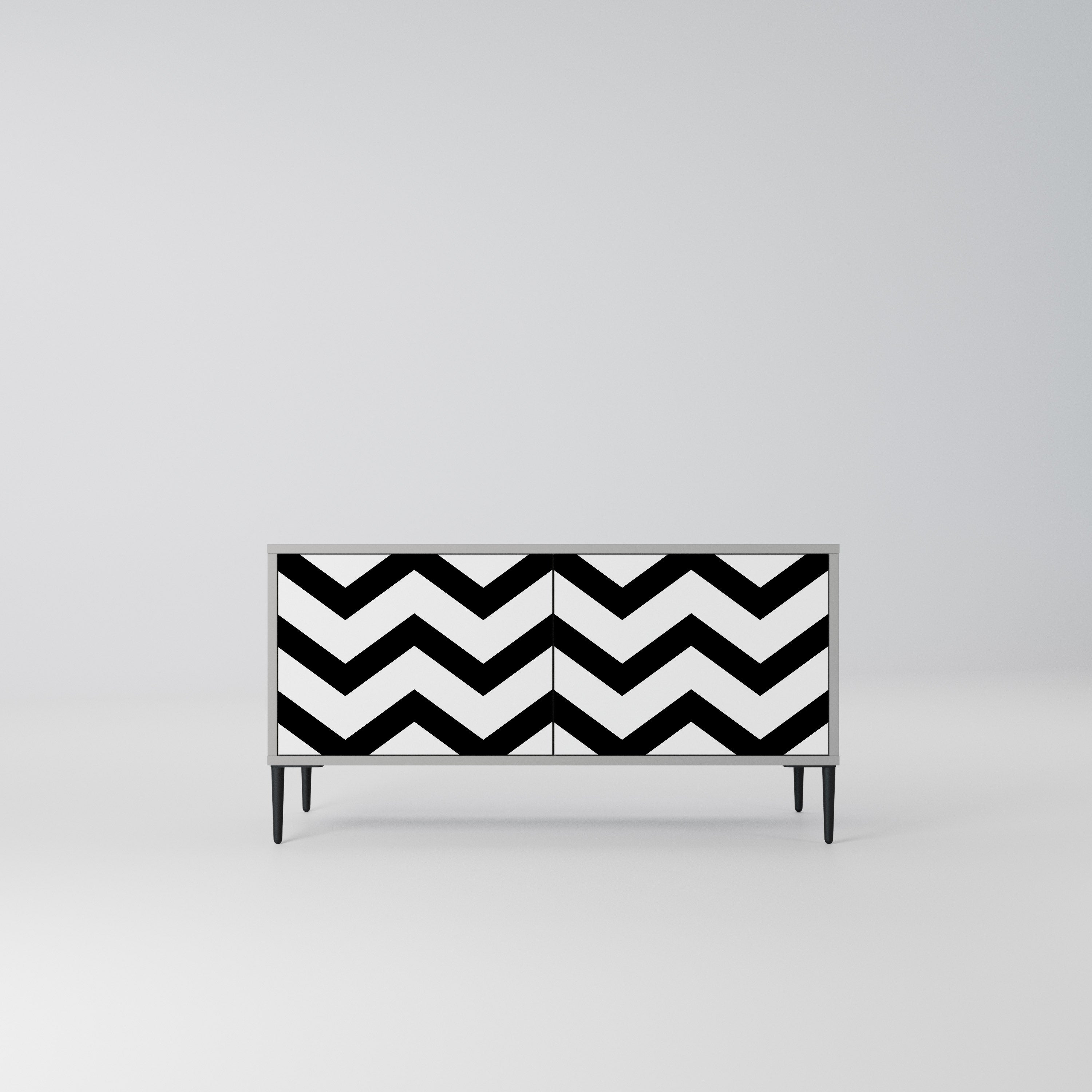CLASSIC ZIG ZAG Kompaktowa szafka RTV 2-drzwiowa