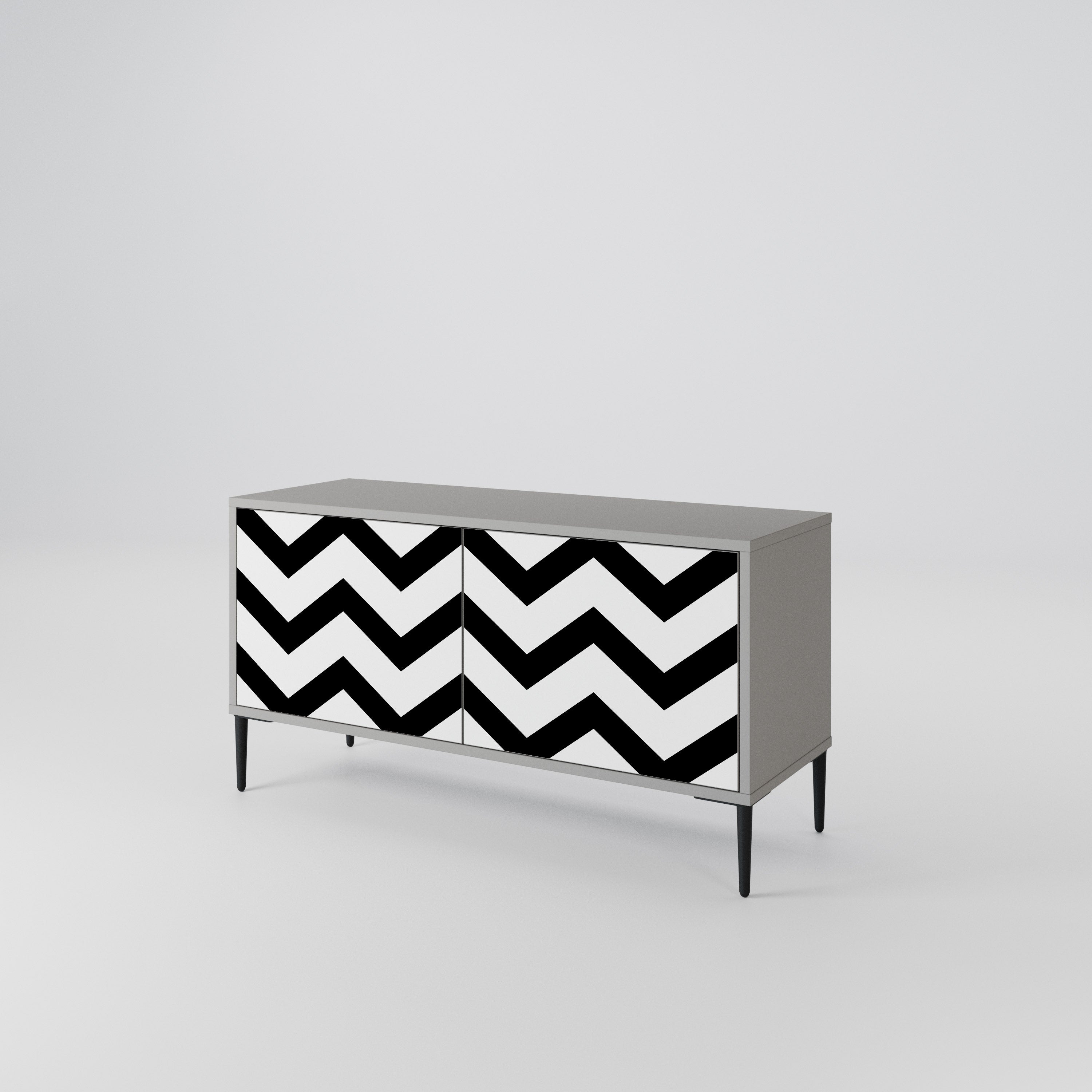 CLASSIC ZIG ZAG Kompaktowa szafka RTV 2-drzwiowa