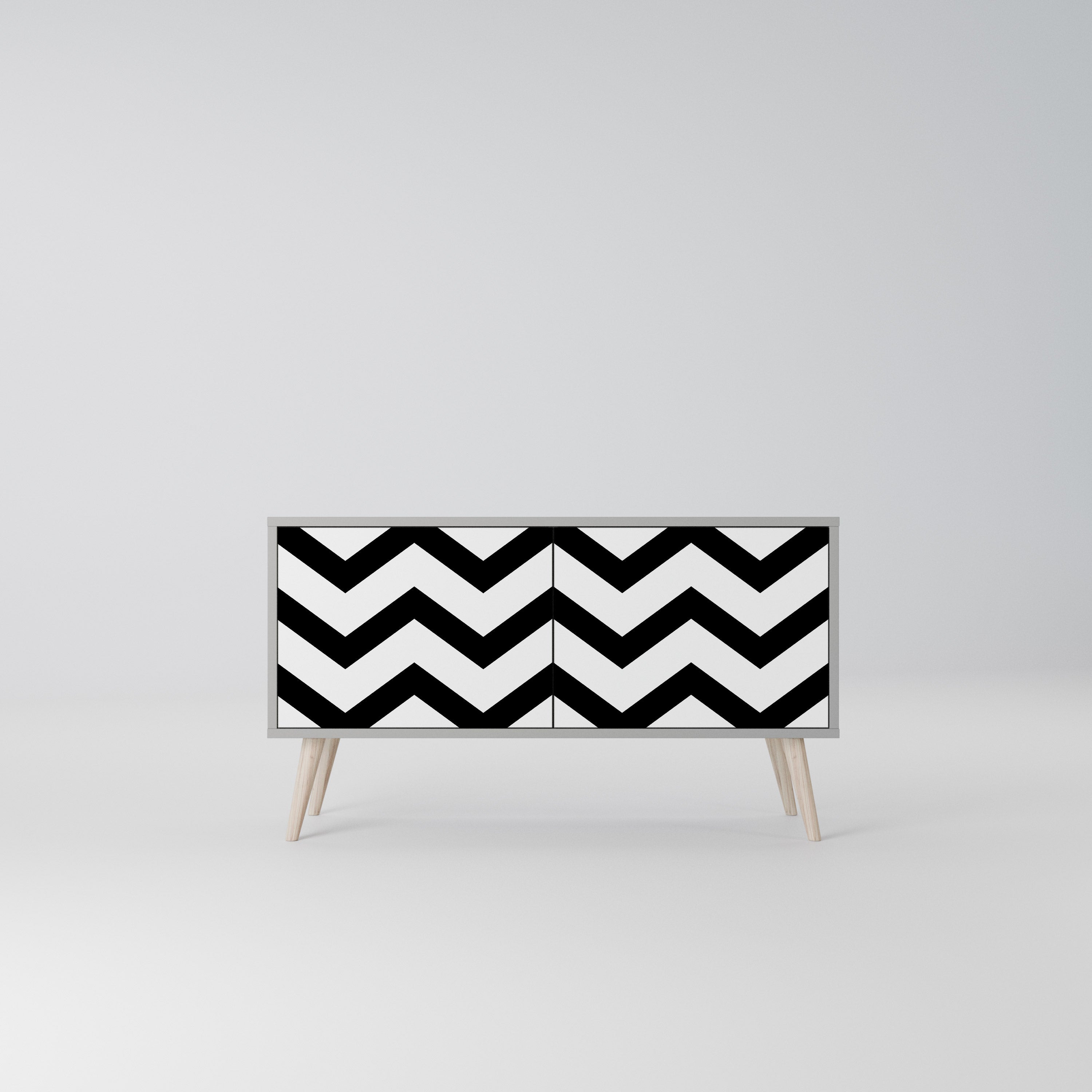CLASSIC ZIG ZAG Kompaktowa szafka RTV 2-drzwiowa