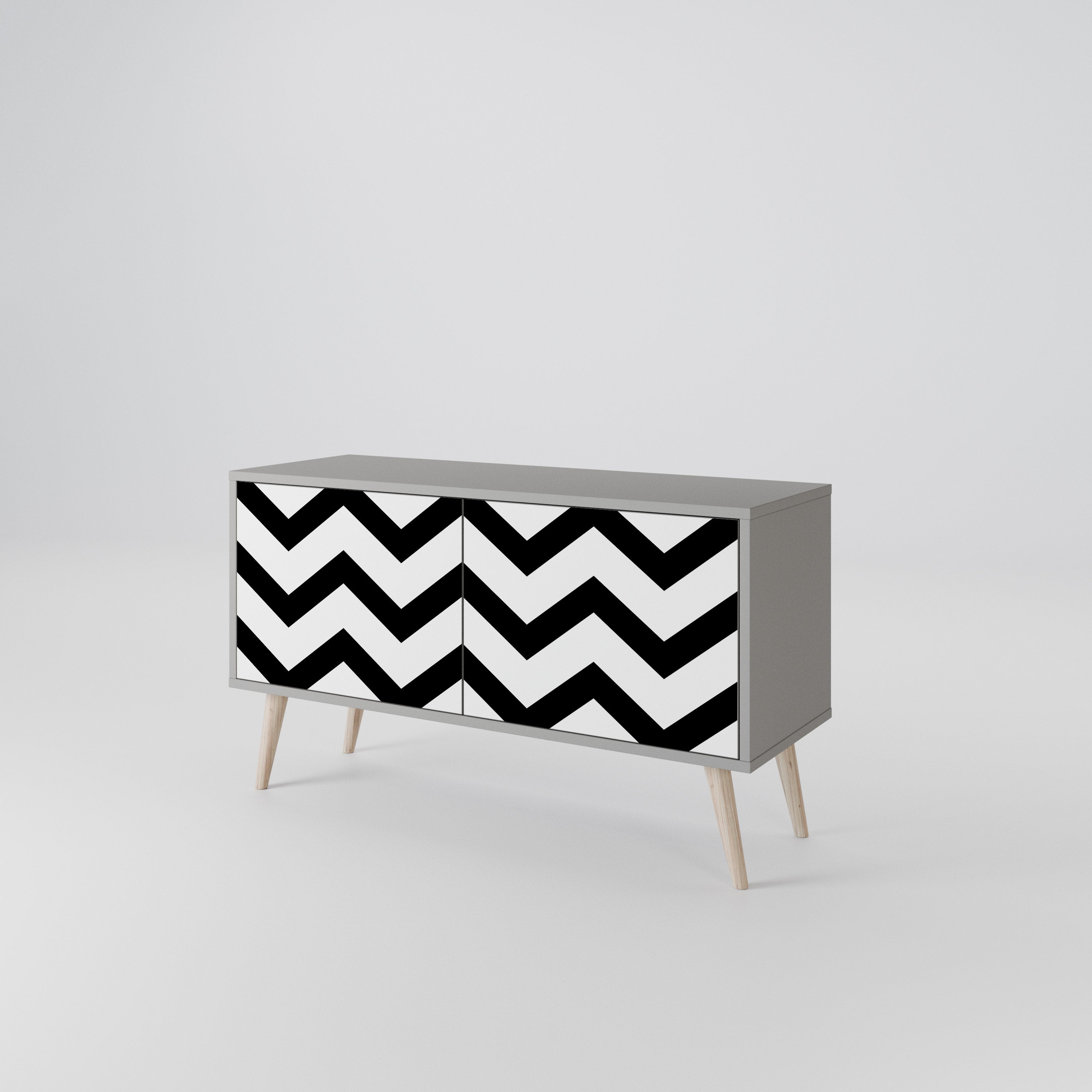 CLASSIC ZIG ZAG Kompaktowa szafka RTV 2-drzwiowa