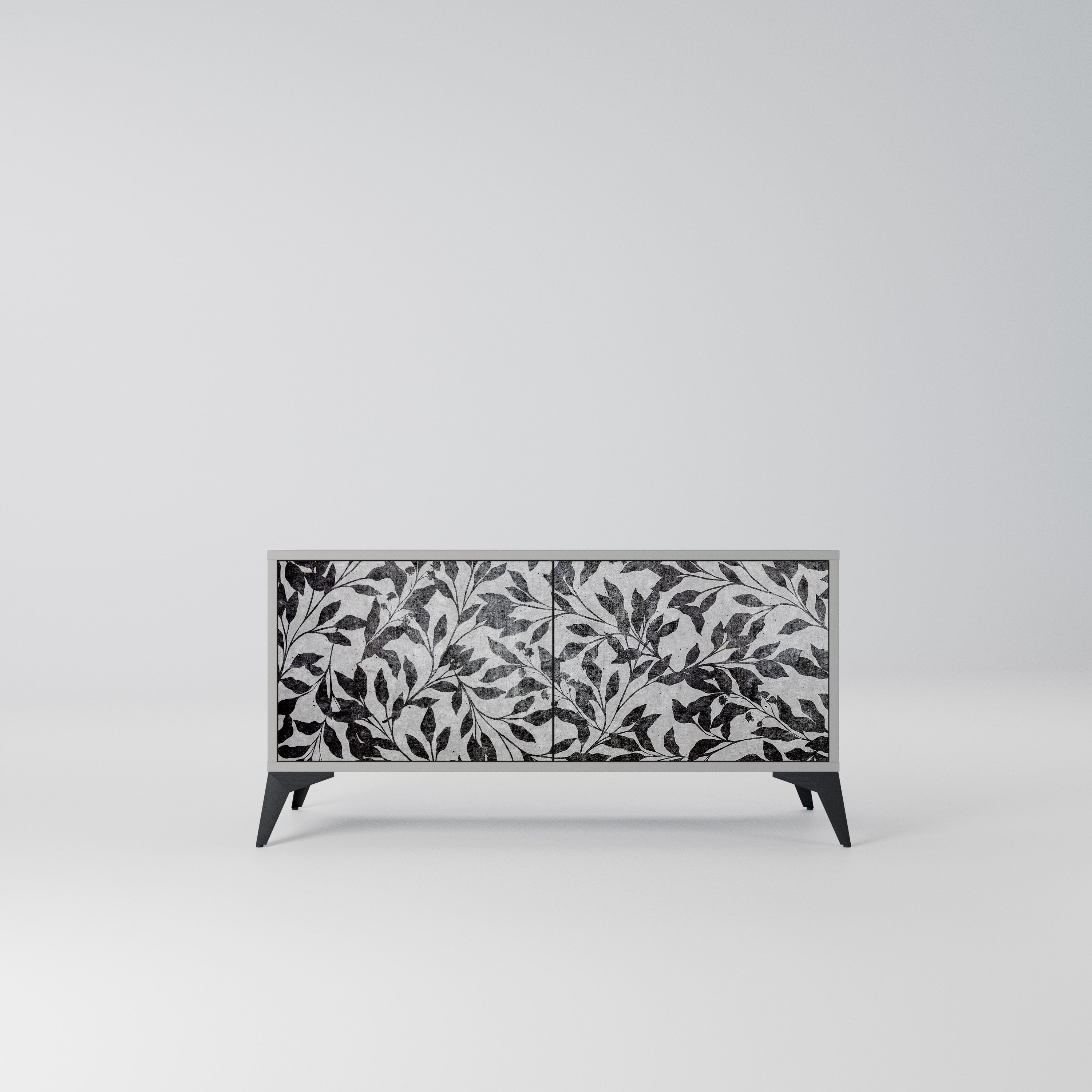 CHARCOAL SPROUT Kompaktowa szafka RTV 2-drzwiowa