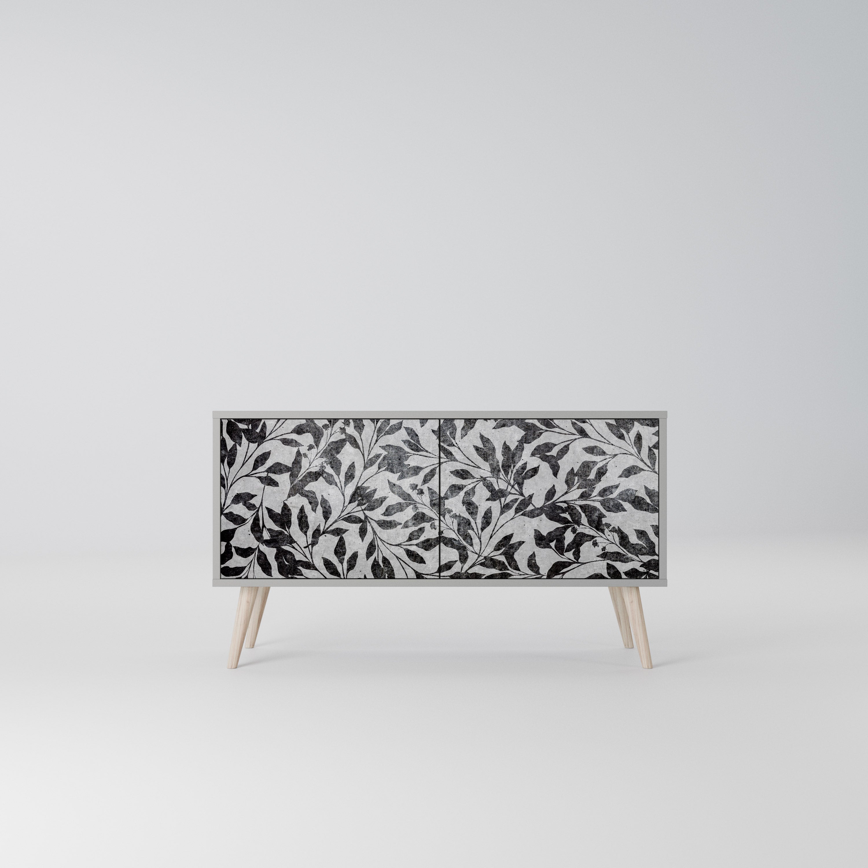 CHARCOAL SPROUT Kompaktowa szafka RTV 2-drzwiowa
