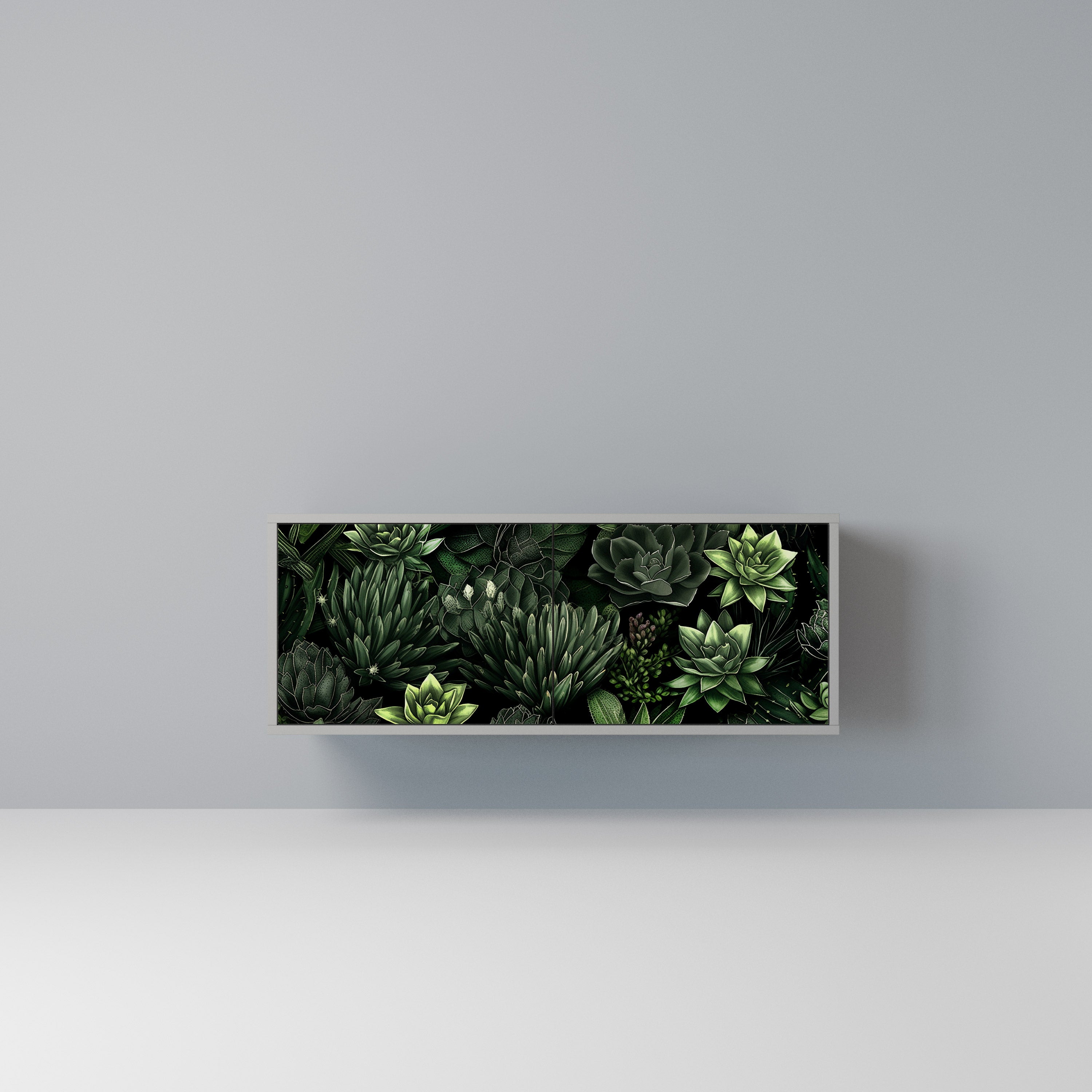 SUCCULENT JUNGLE Kompaktowa szafka RTV 2-drzwiowa