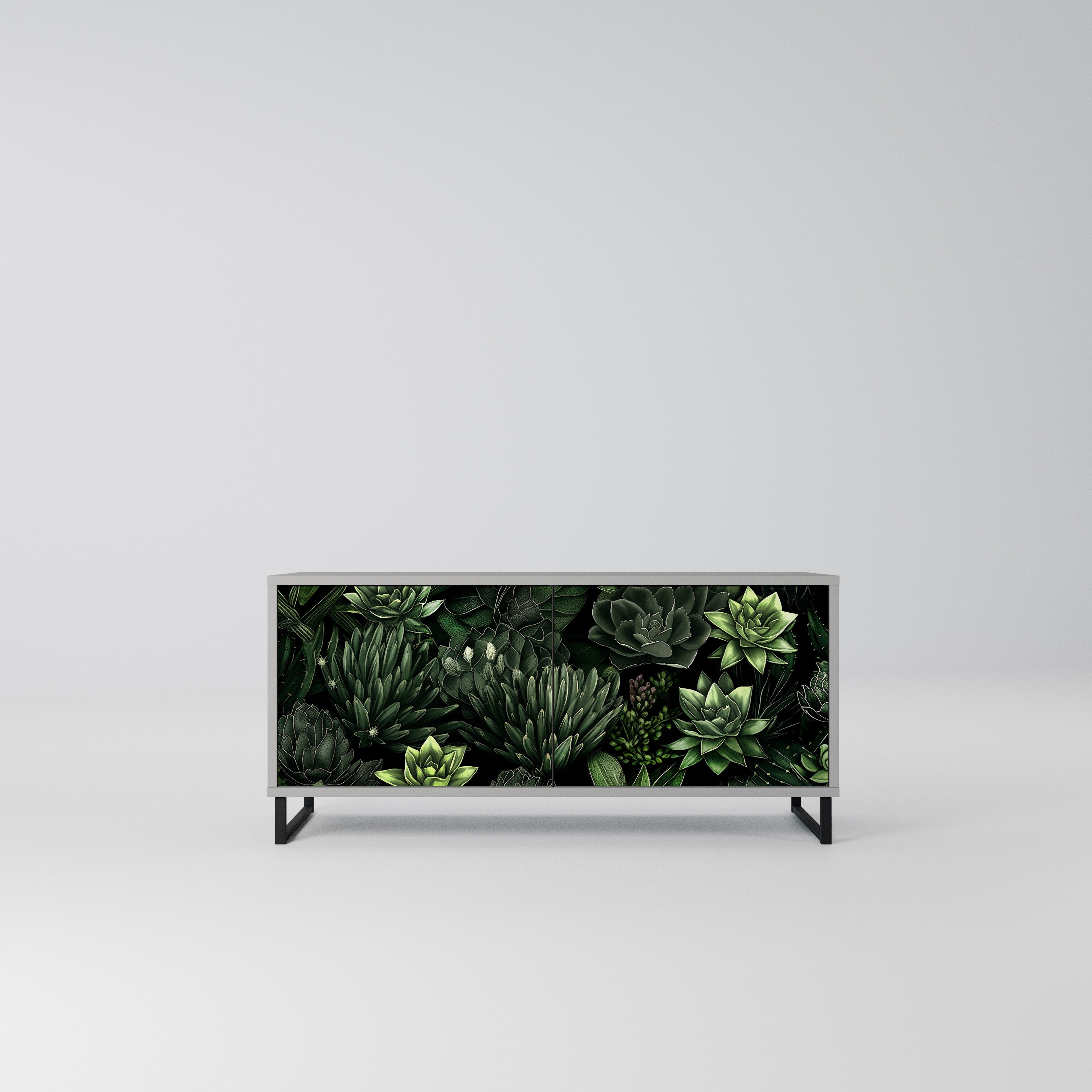 SUCCULENT JUNGLE Kompaktowa szafka RTV 2-drzwiowa