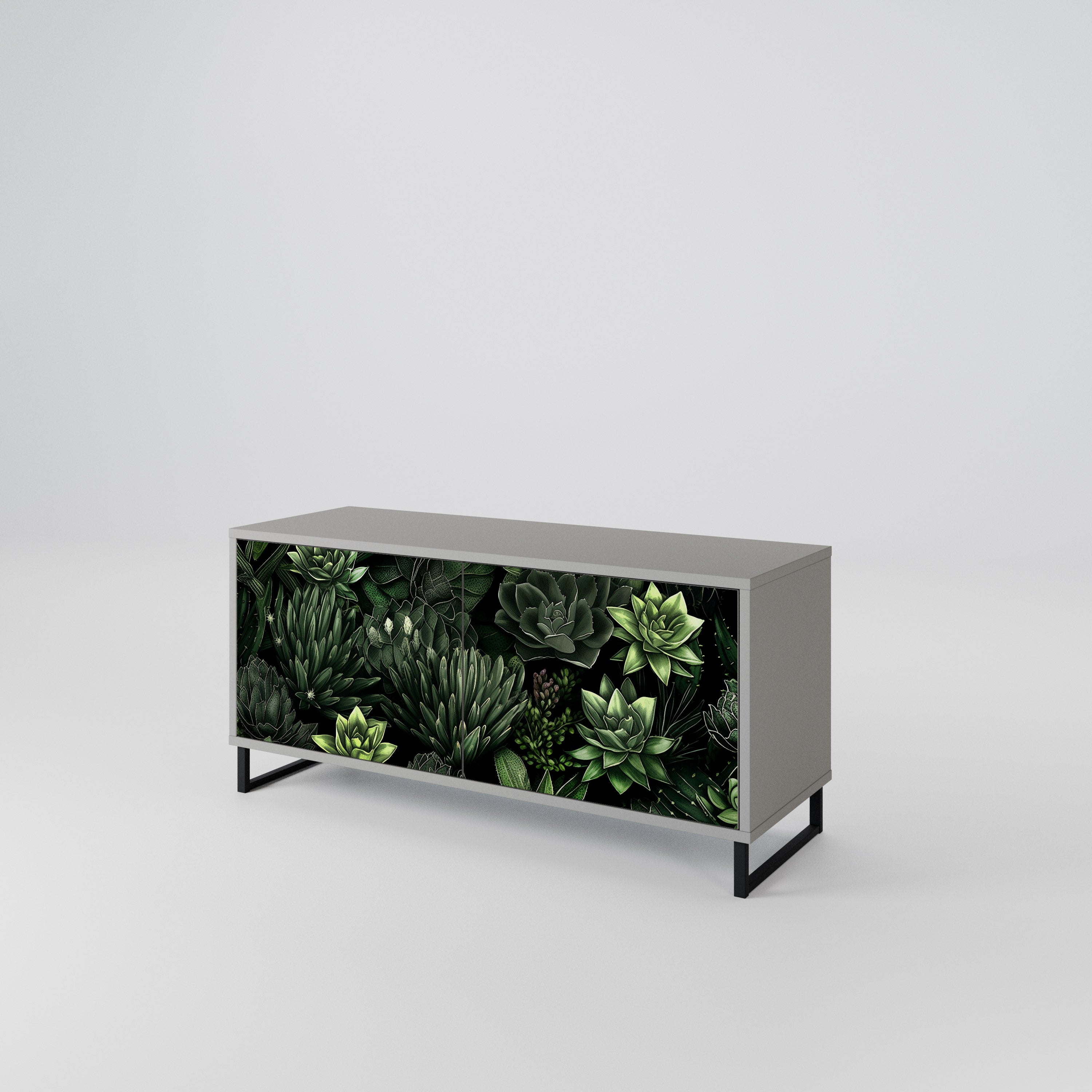 SUCCULENT JUNGLE Kompaktowa szafka RTV 2-drzwiowa