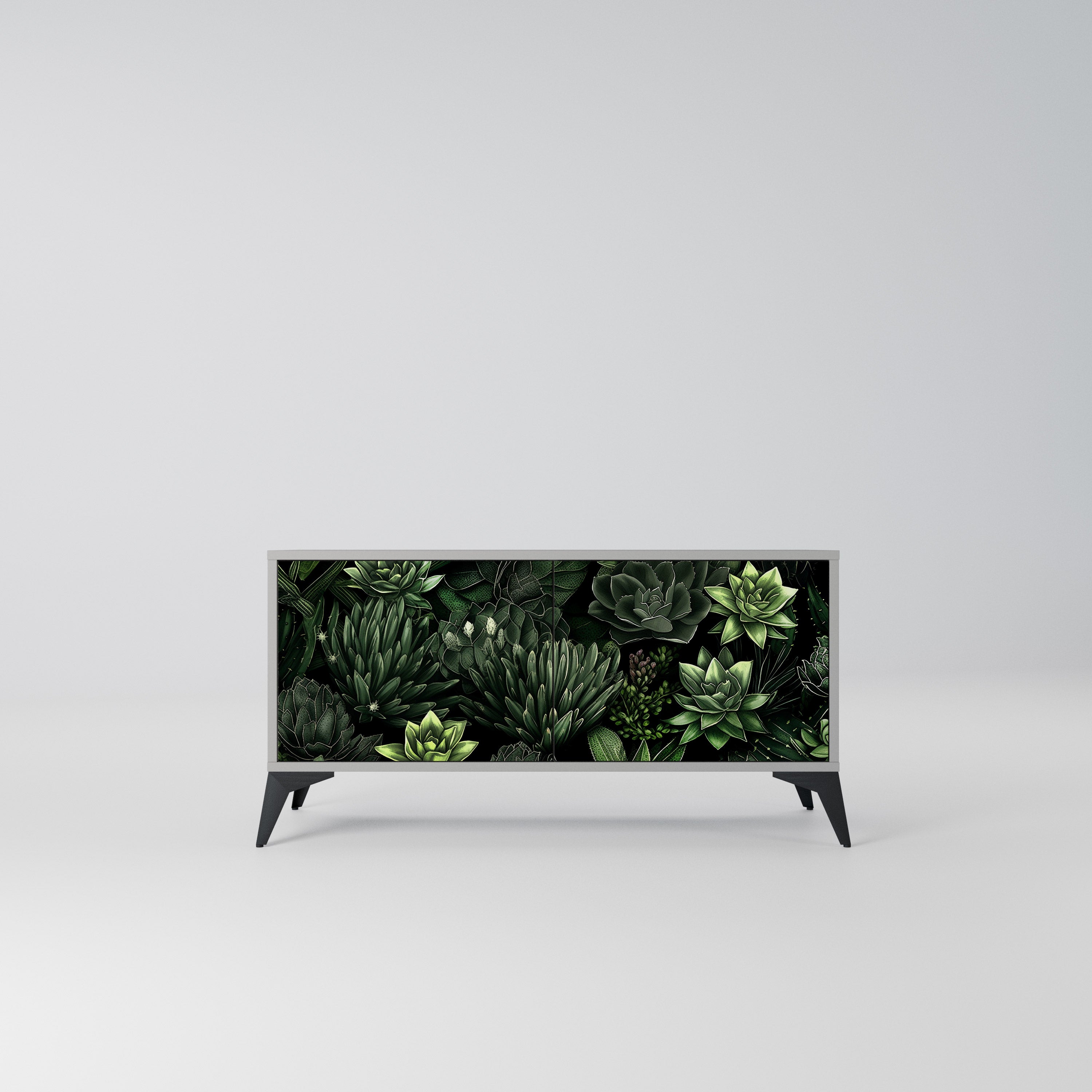 SUCCULENT JUNGLE Kompaktowa szafka RTV 2-drzwiowa