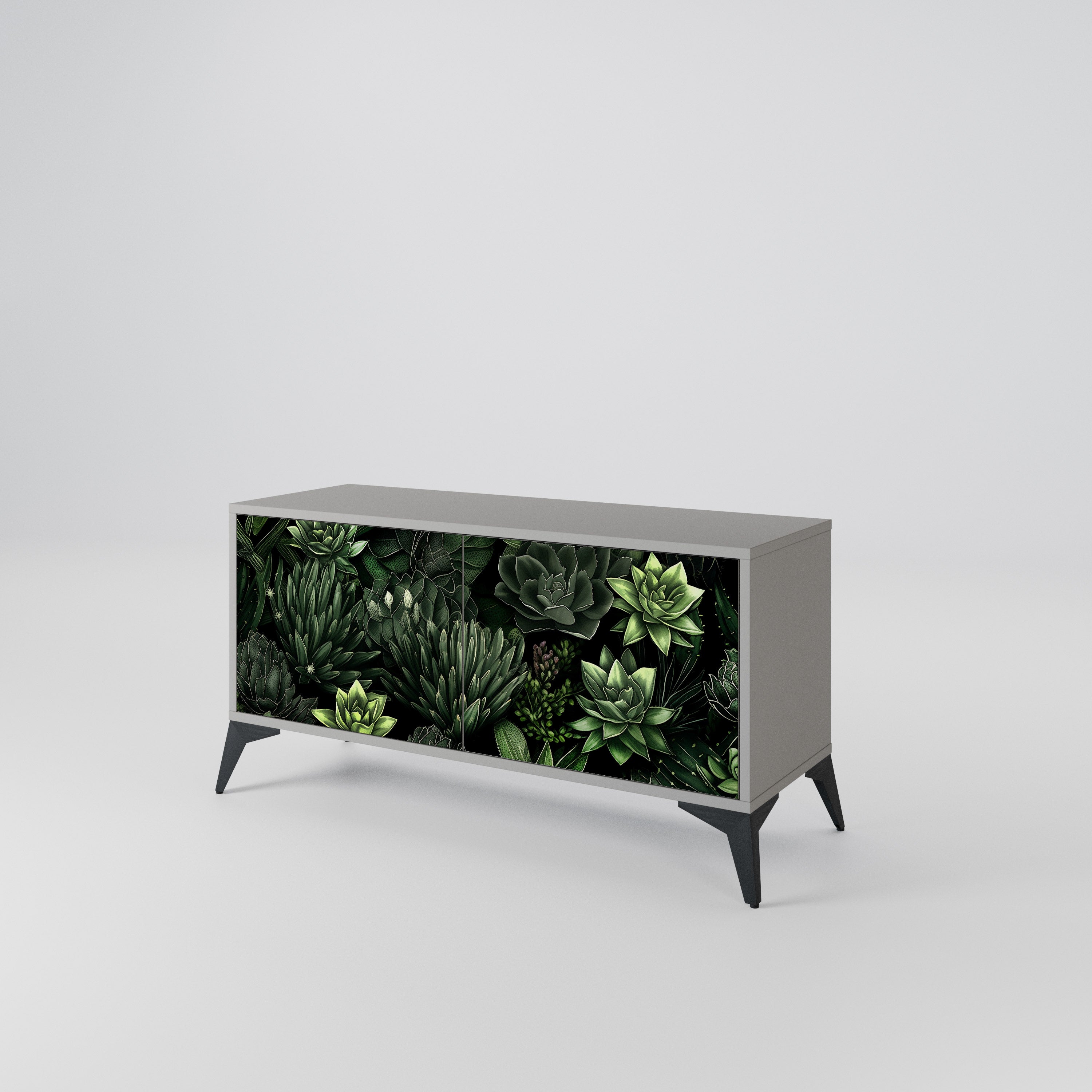 SUCCULENT JUNGLE Kompaktowa szafka RTV 2-drzwiowa