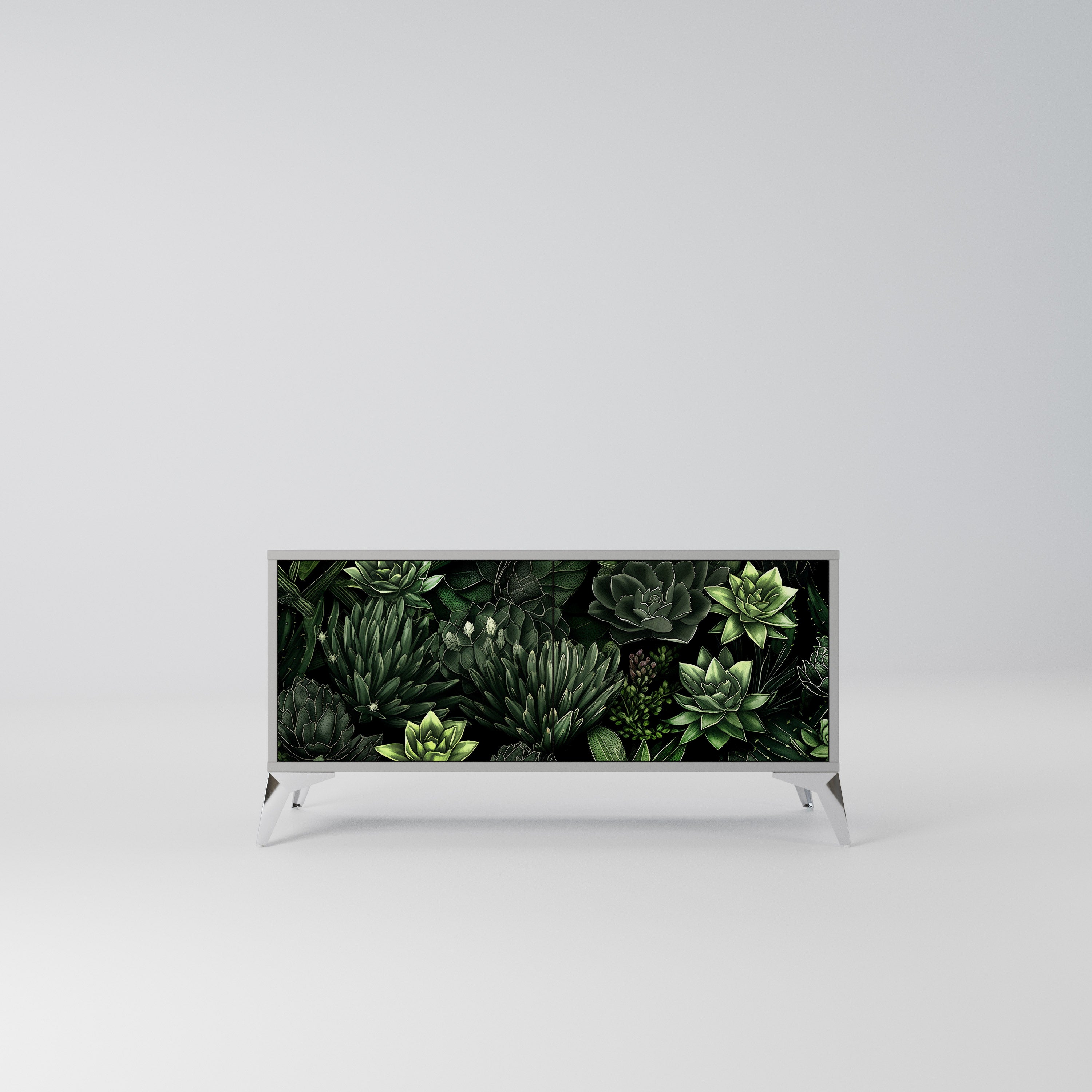 SUCCULENT JUNGLE Kompaktowa szafka RTV 2-drzwiowa