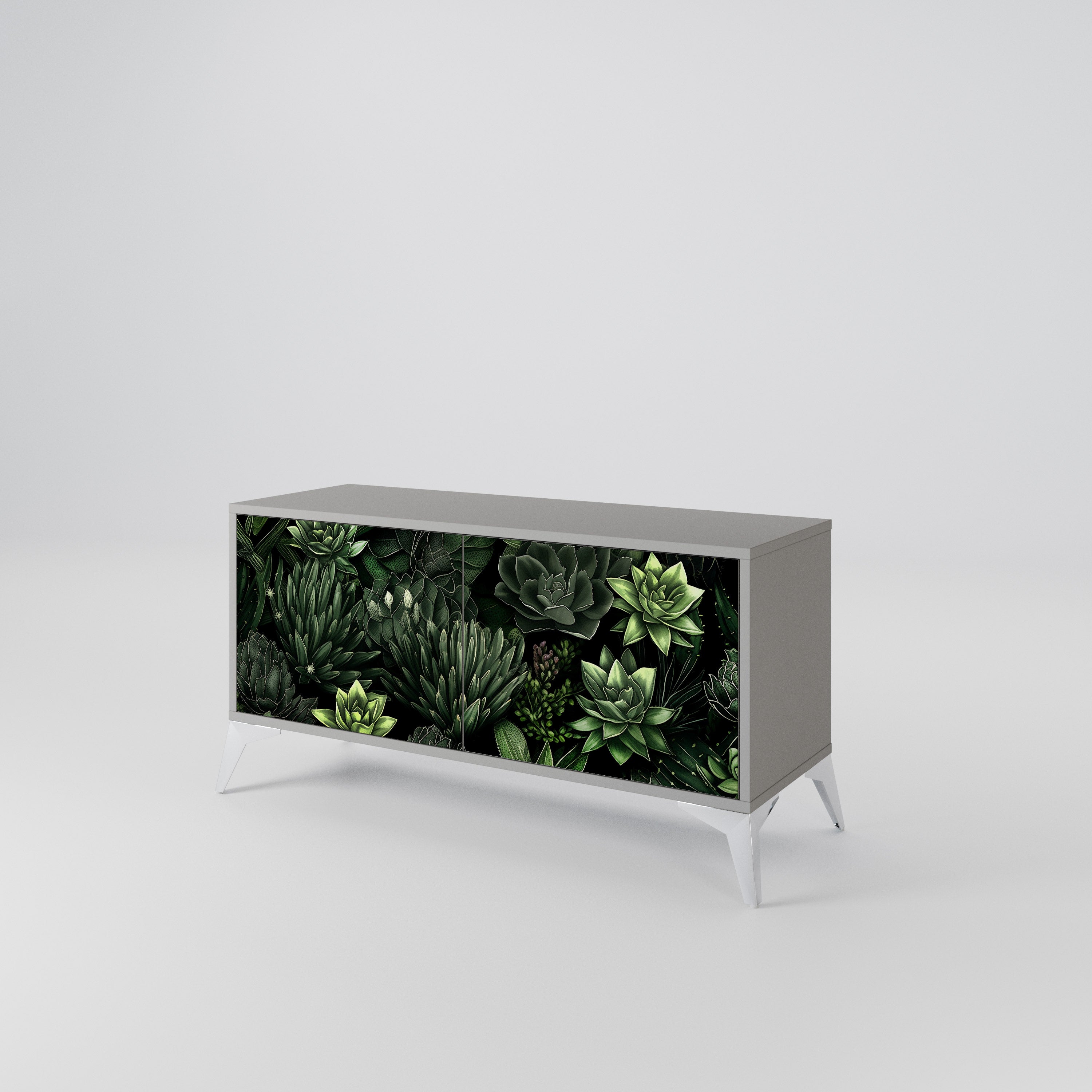 SUCCULENT JUNGLE Kompaktowa szafka RTV 2-drzwiowa