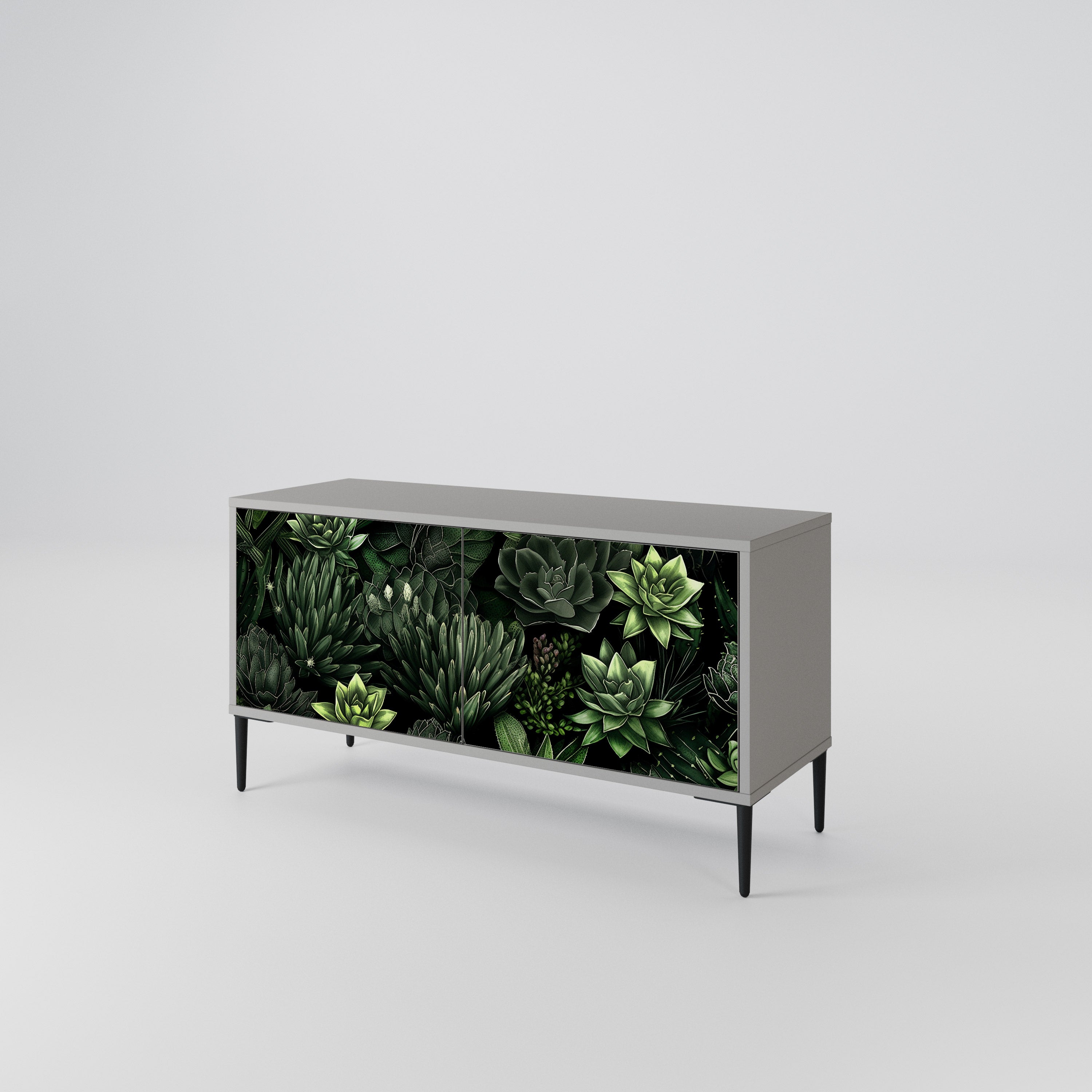 SUCCULENT JUNGLE Kompaktowa szafka RTV 2-drzwiowa