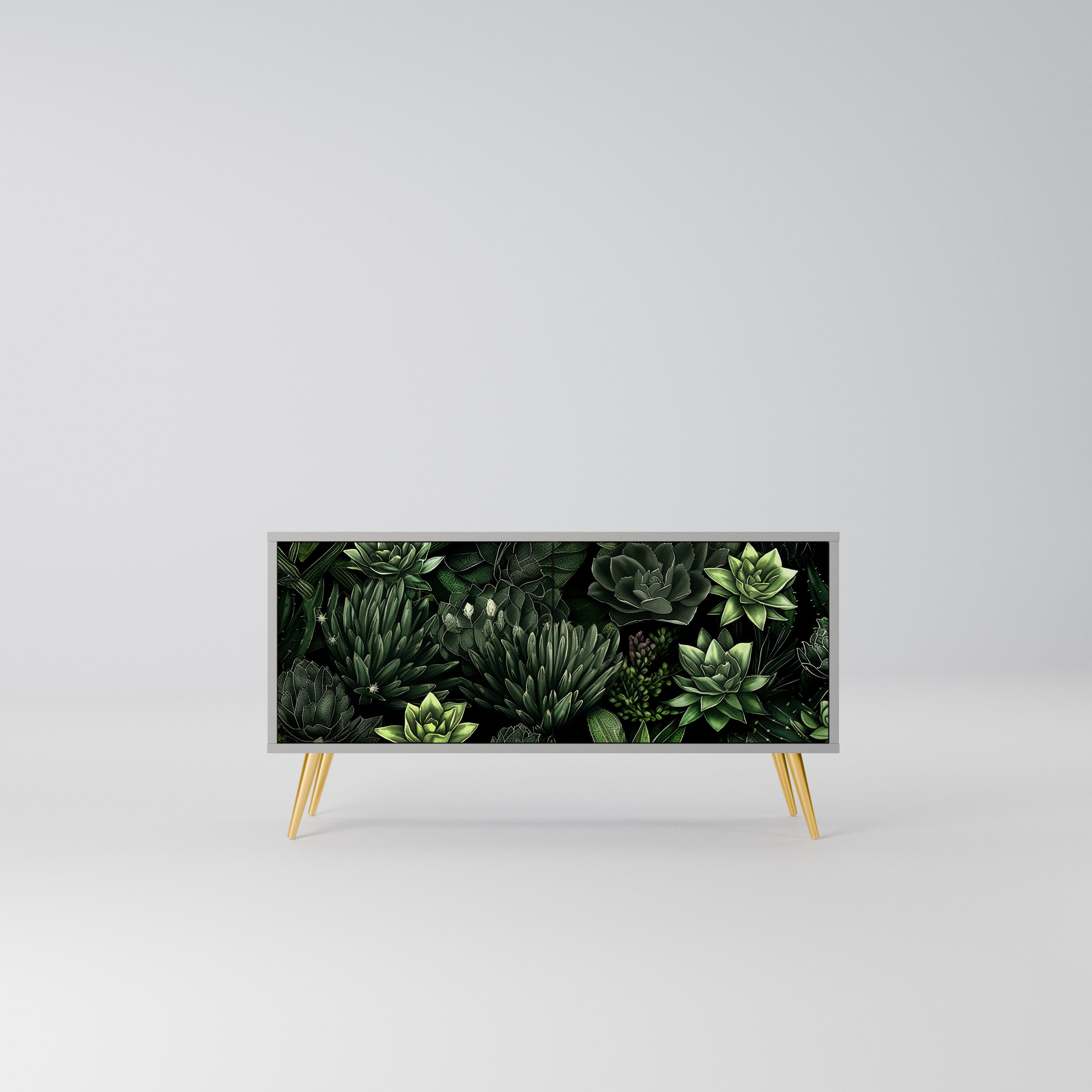 SUCCULENT JUNGLE Kompaktowa szafka RTV 2-drzwiowa