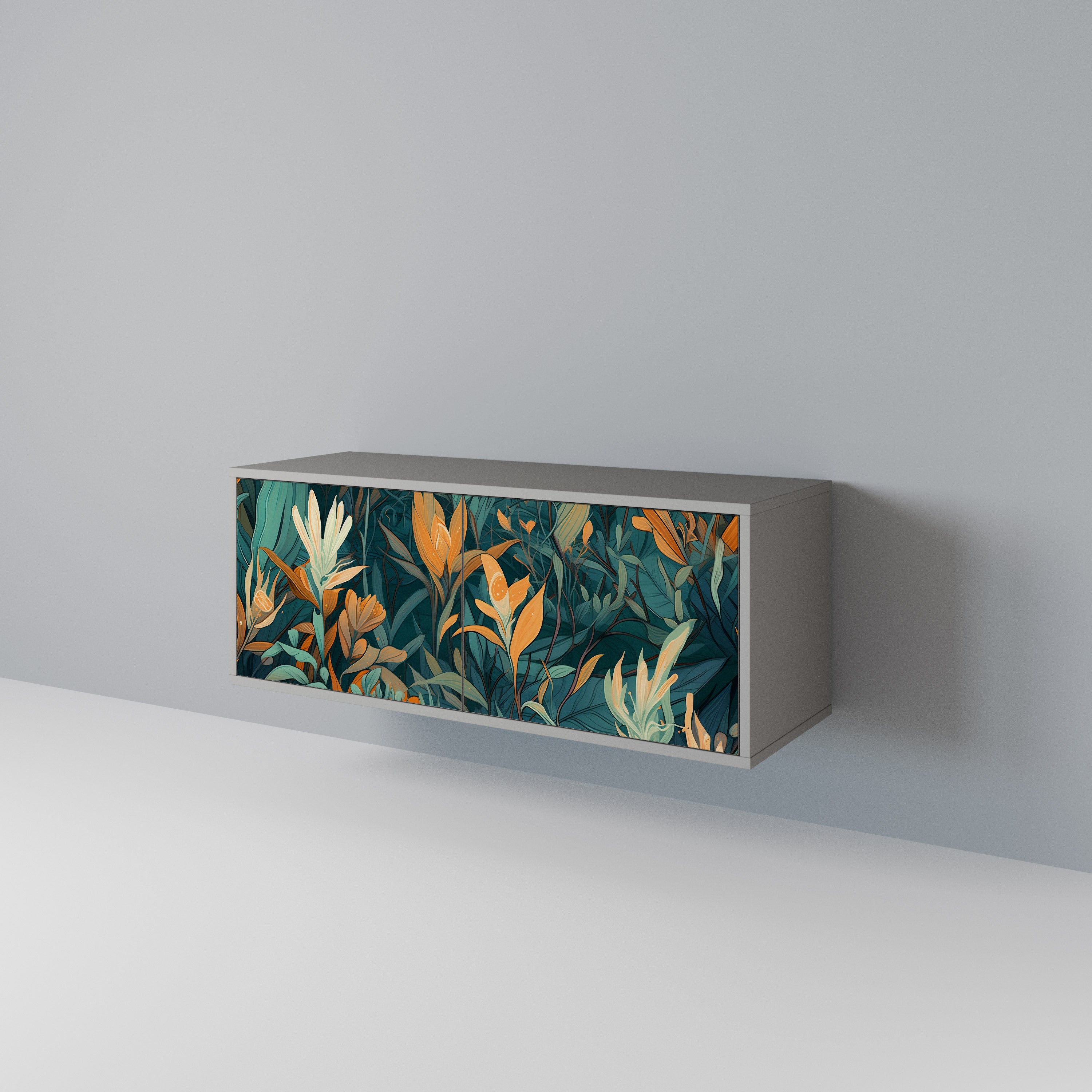 FLORAL SERENITY Kompaktowa szafka RTV 2-drzwiowa