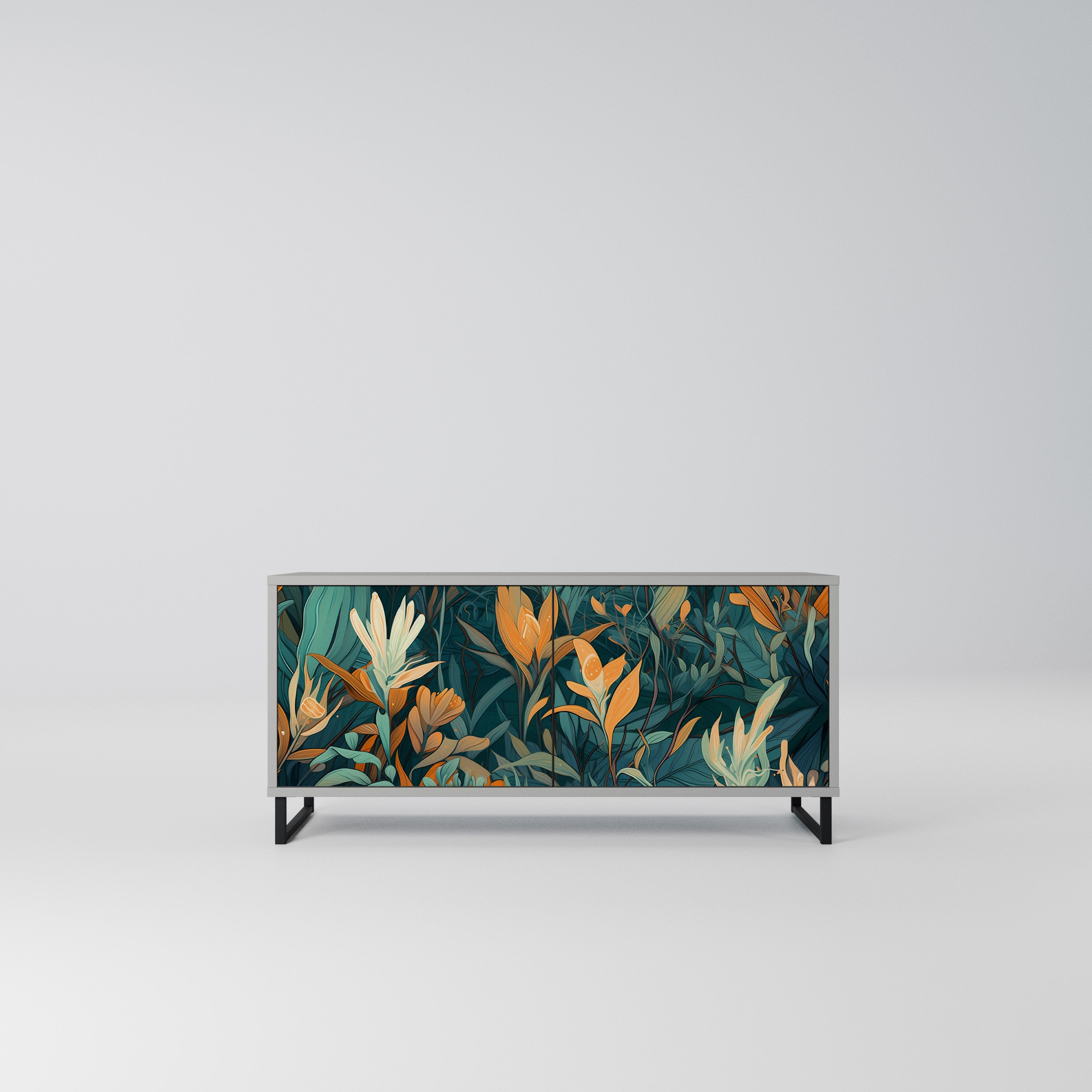 FLORAL SERENITY Kompaktowa szafka RTV 2-drzwiowa
