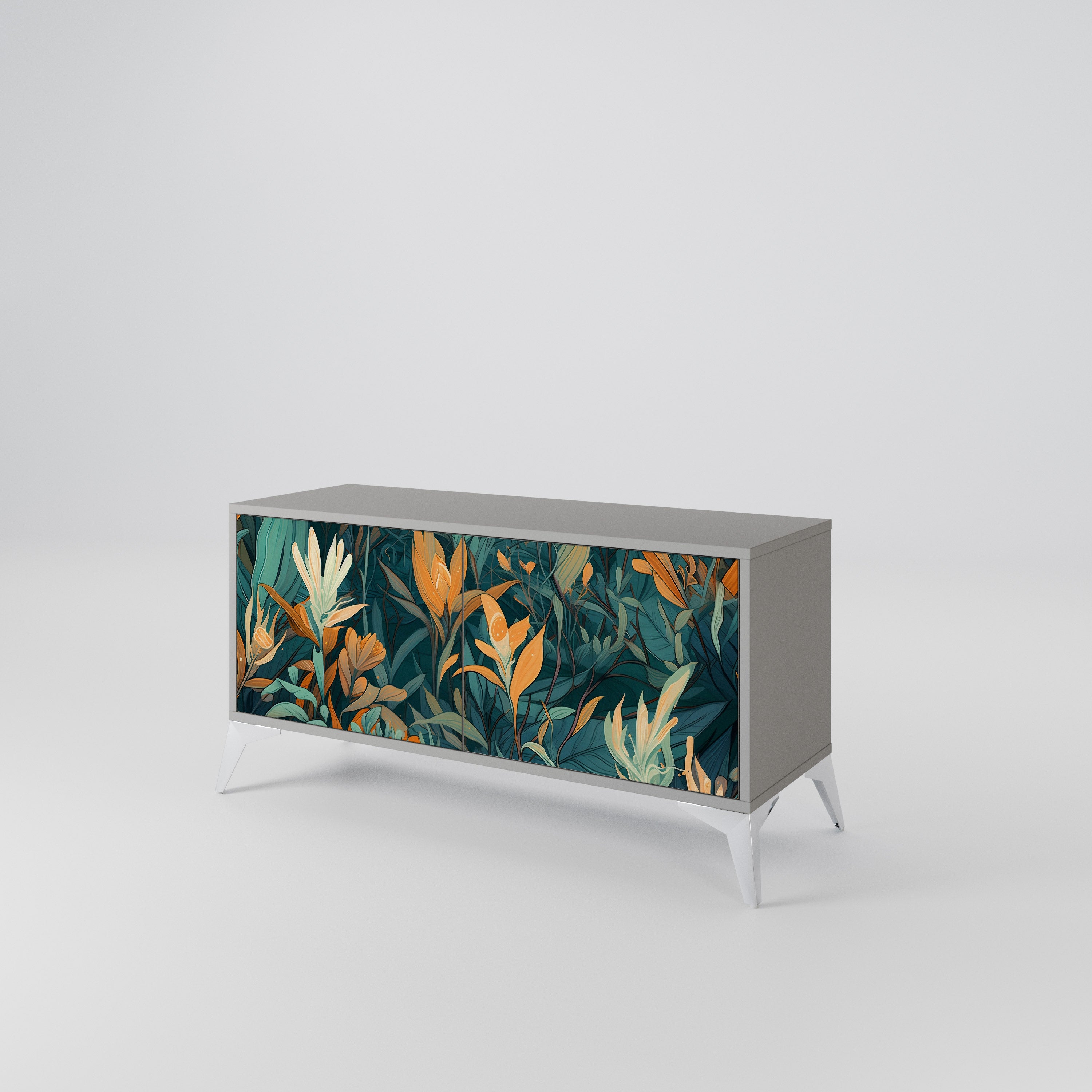 FLORAL SERENITY Kompaktowa szafka RTV 2-drzwiowa